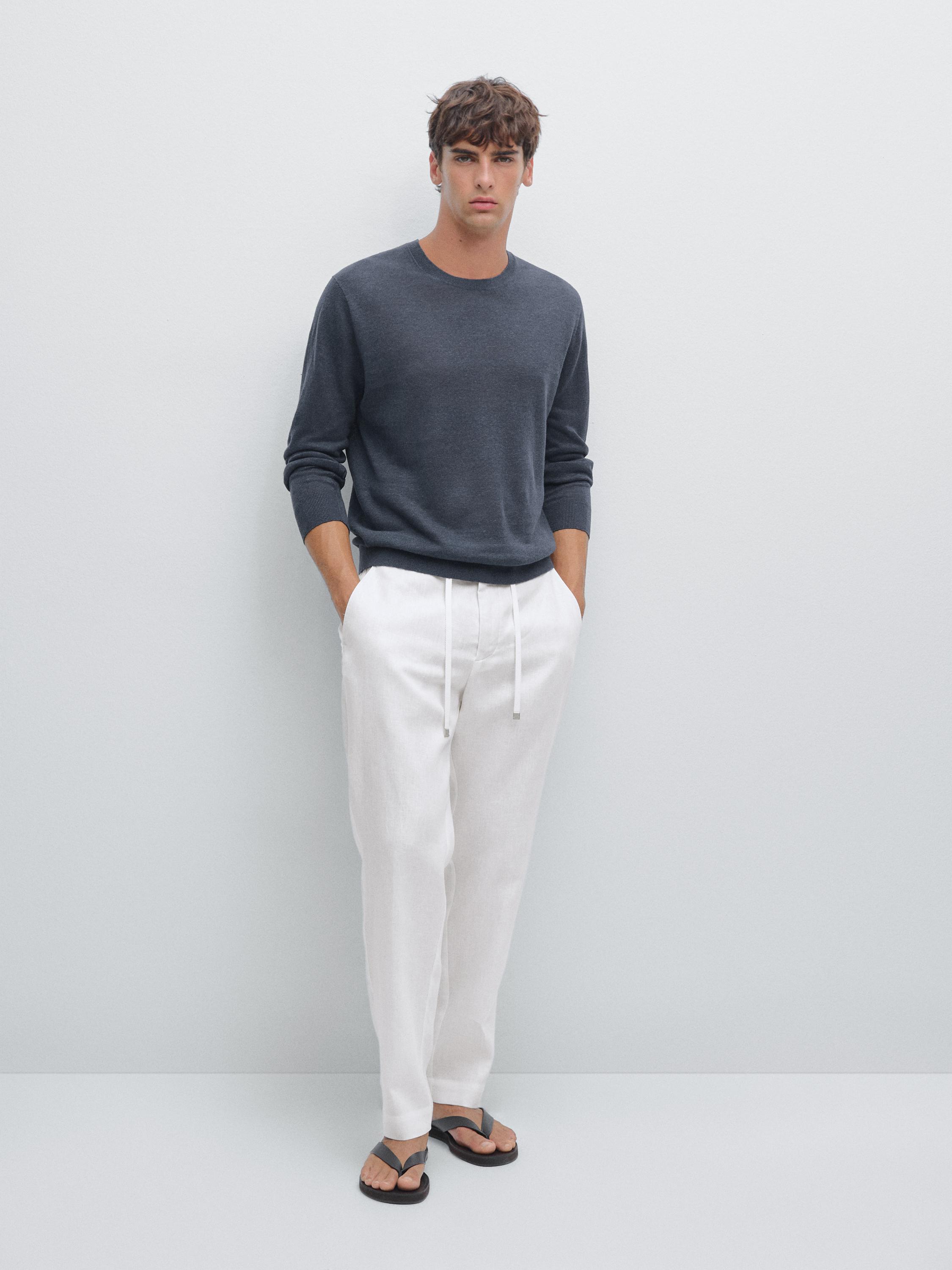Pantalon jogging 100 % lin