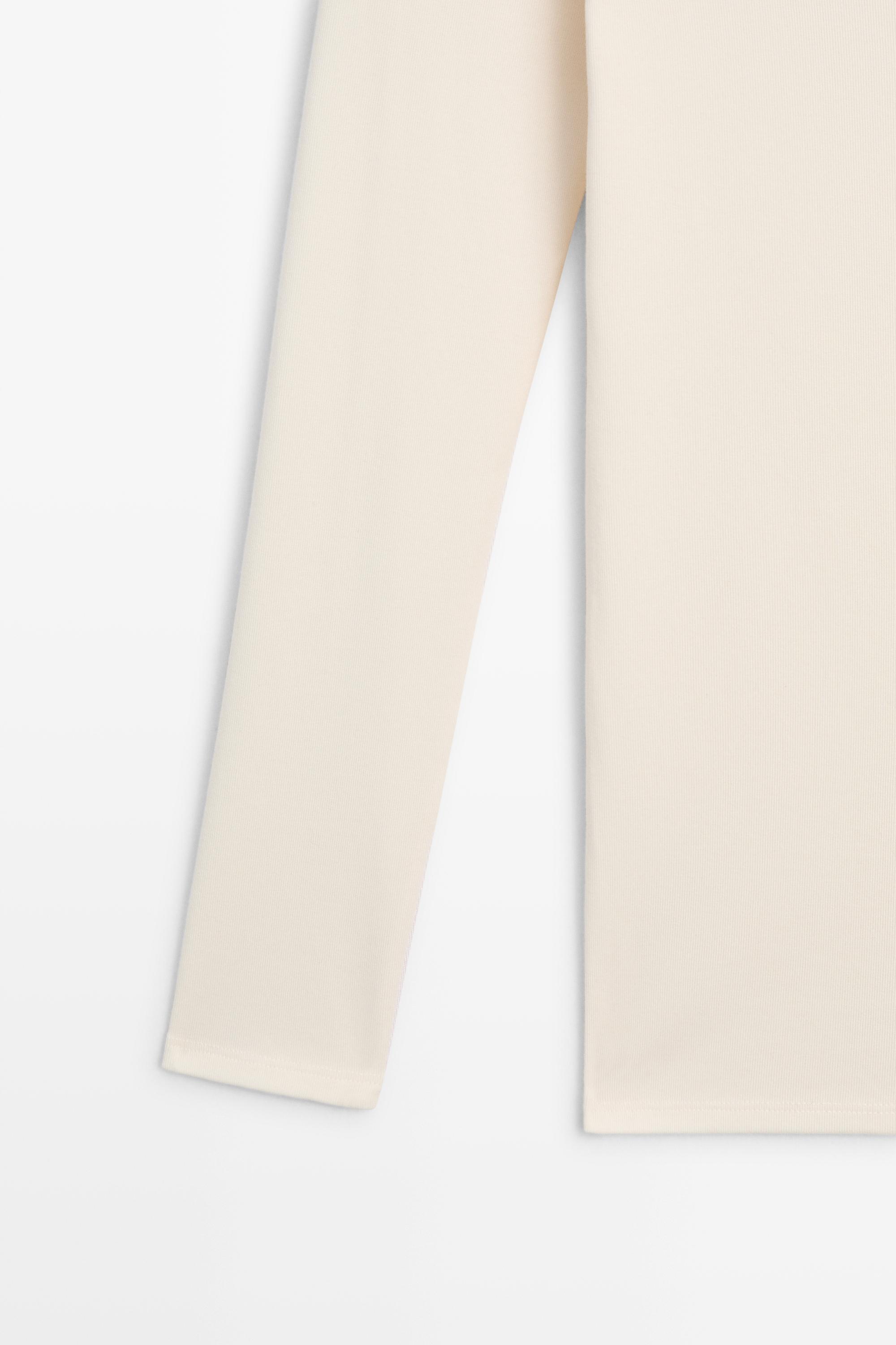 Stretch long sleeve top — CREAM