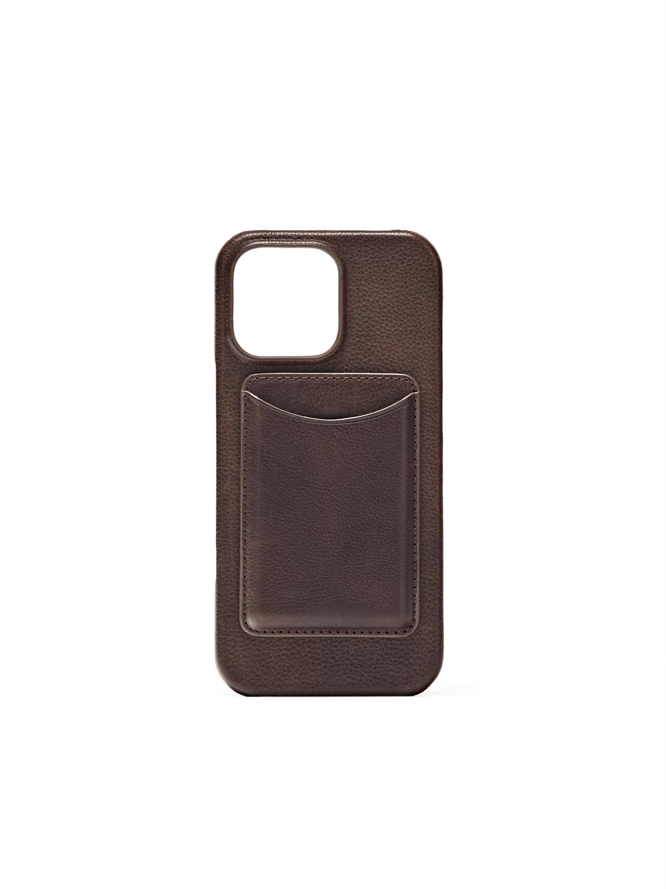Nappa leather iPhone 16 Pro Max case — BROWN