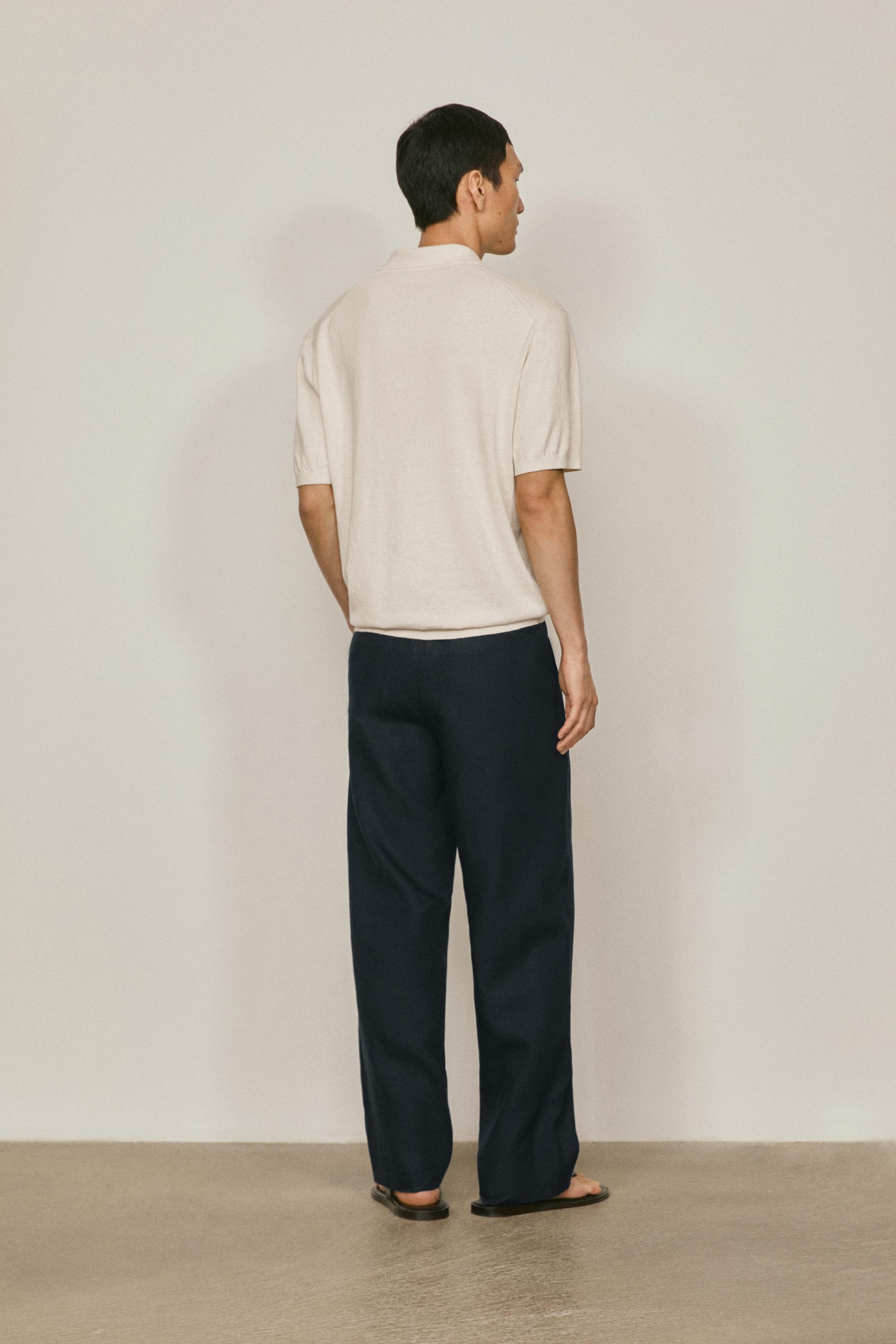 Cotton and linen knit polo sweater - LIMITED EDITION — CREAM
