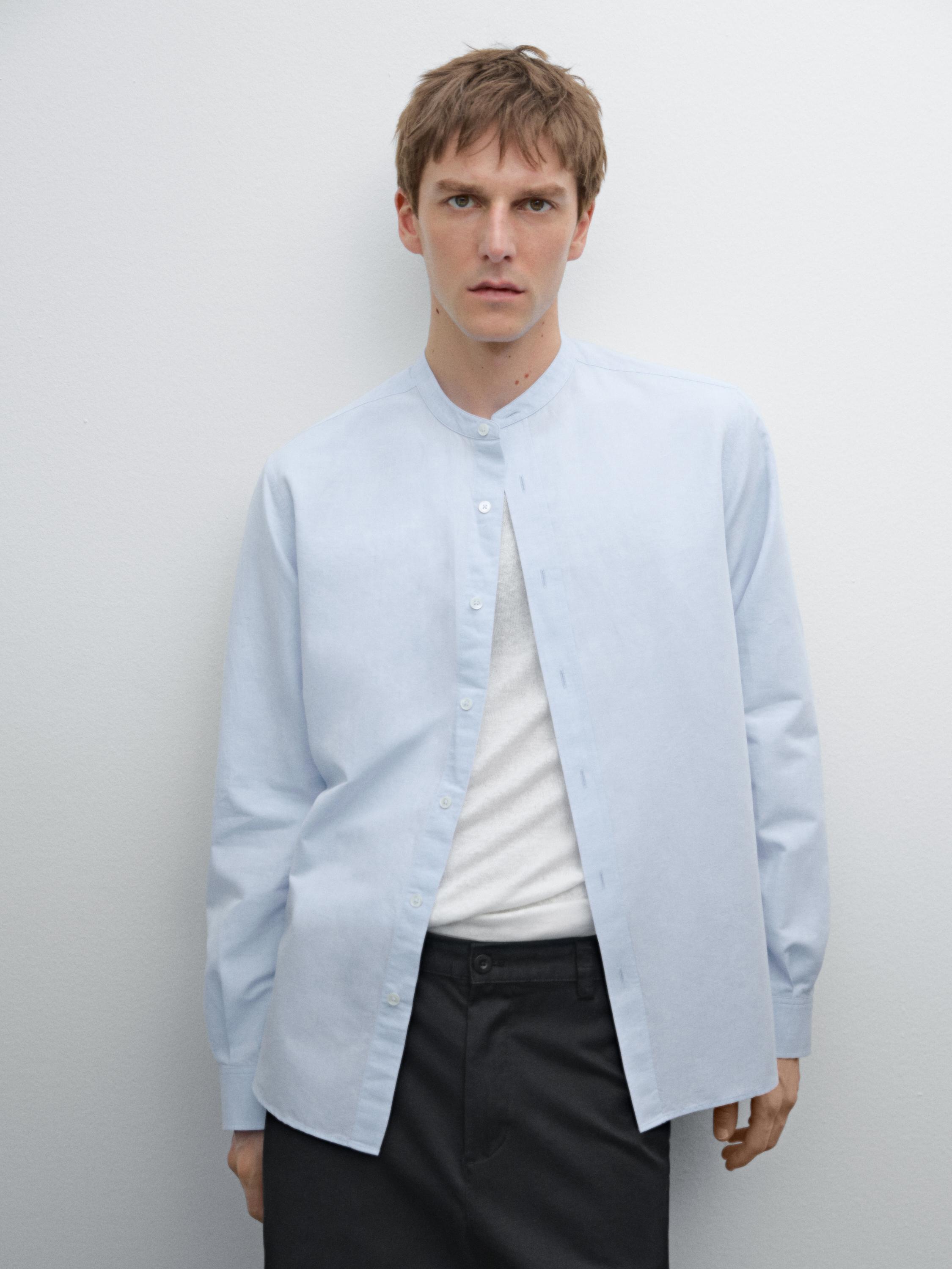 Chemise regular fit en coton mélangé