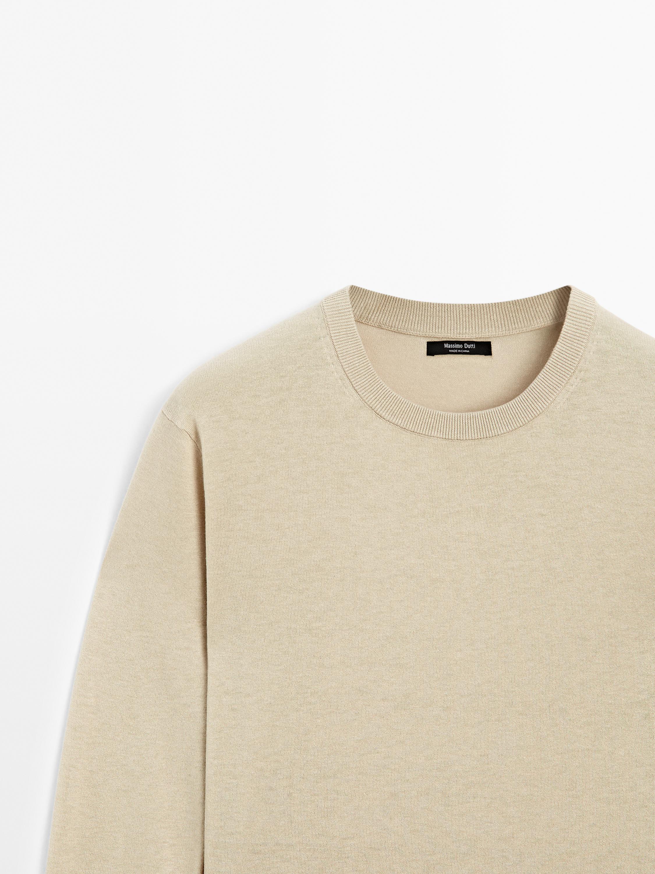 Cotton blend knit sweater
