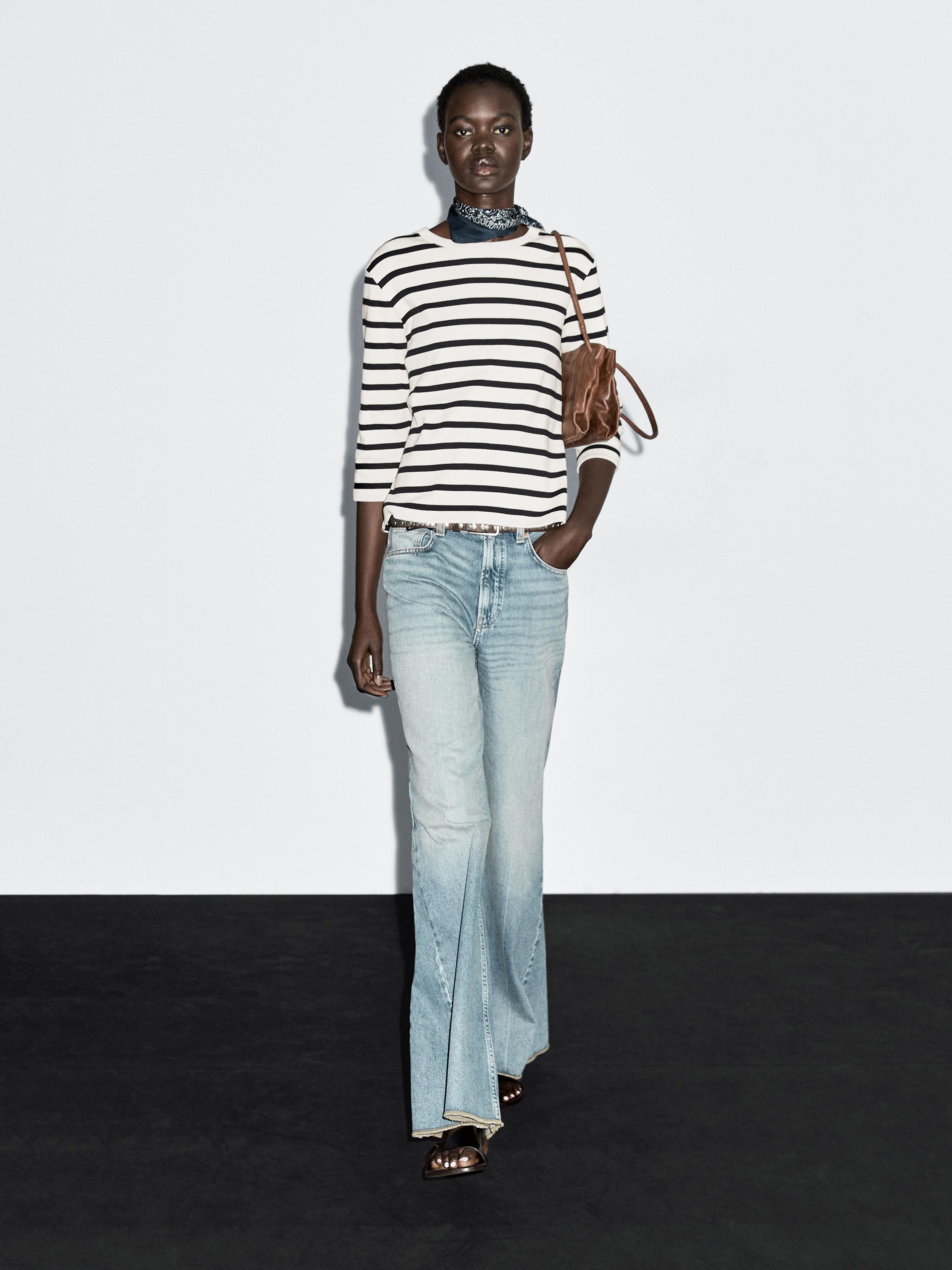 T-shirt à rayures 100 % coton