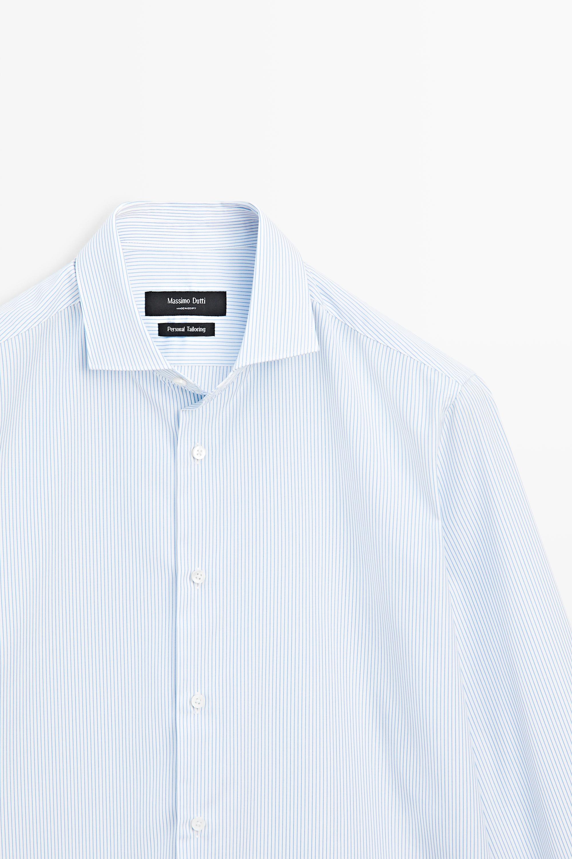 เสื้อเชิ้ตลายทางผ้าฝ้าย 100%