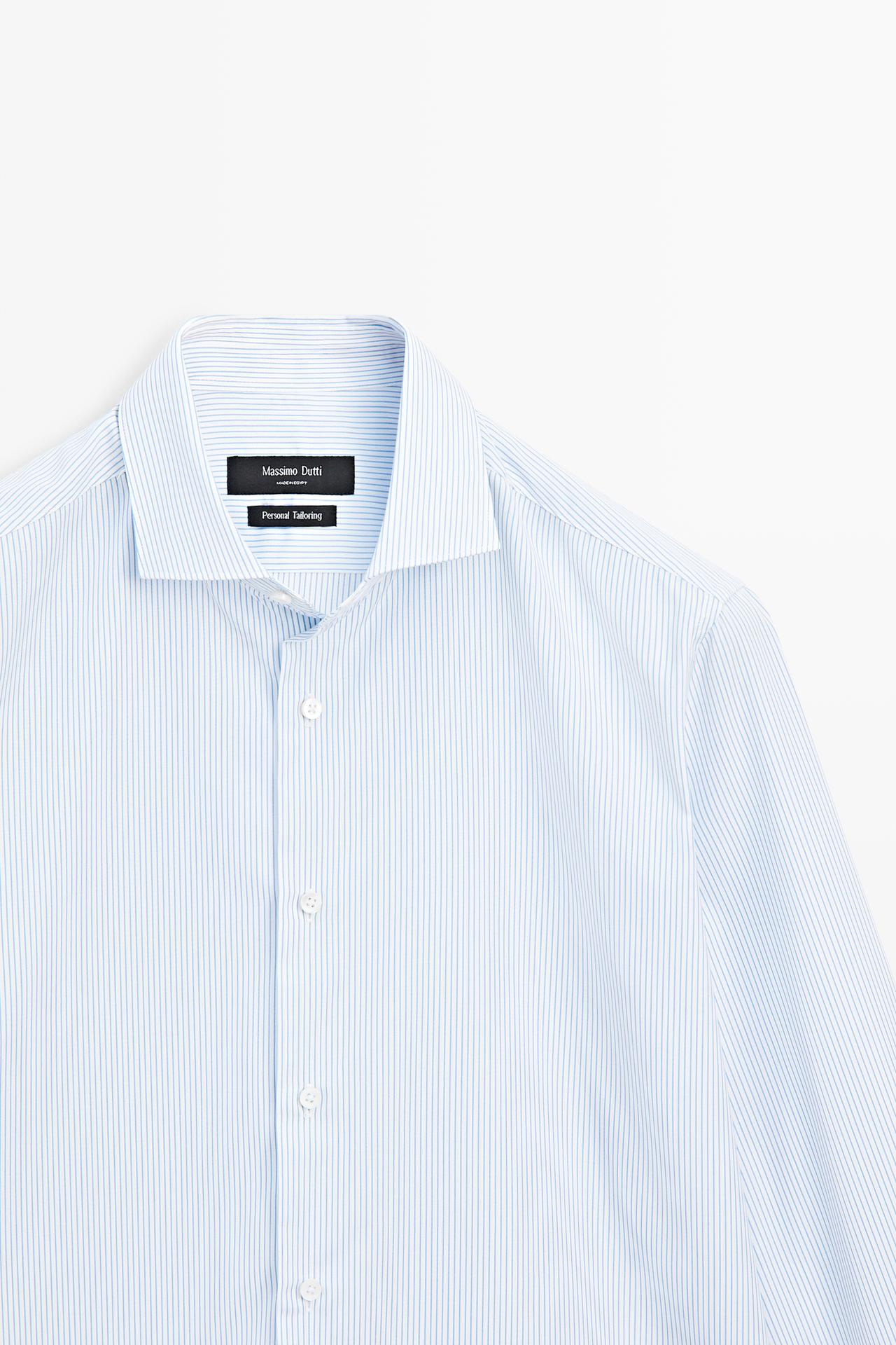 100% Cotton Striped Shirt — WHITE