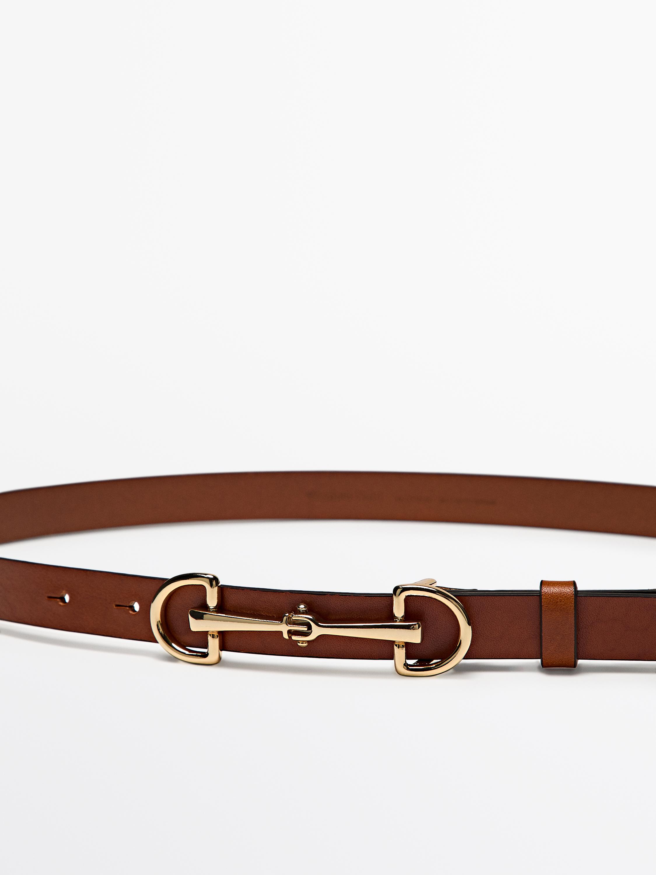 Equestrian nappa leather belt