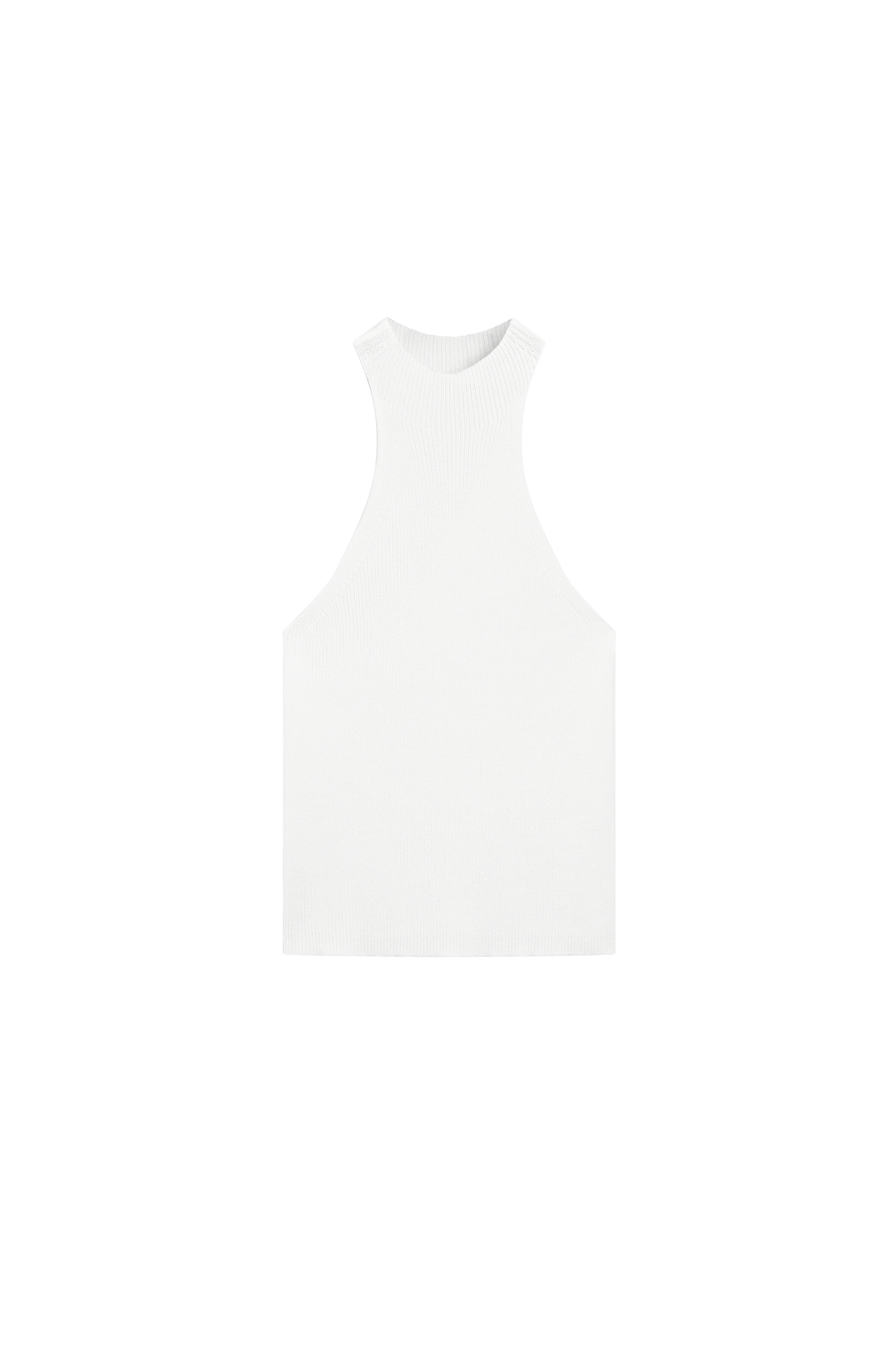 Massimo Dutti Ribanalı pamuk karışımlı halter bluz görsel 3