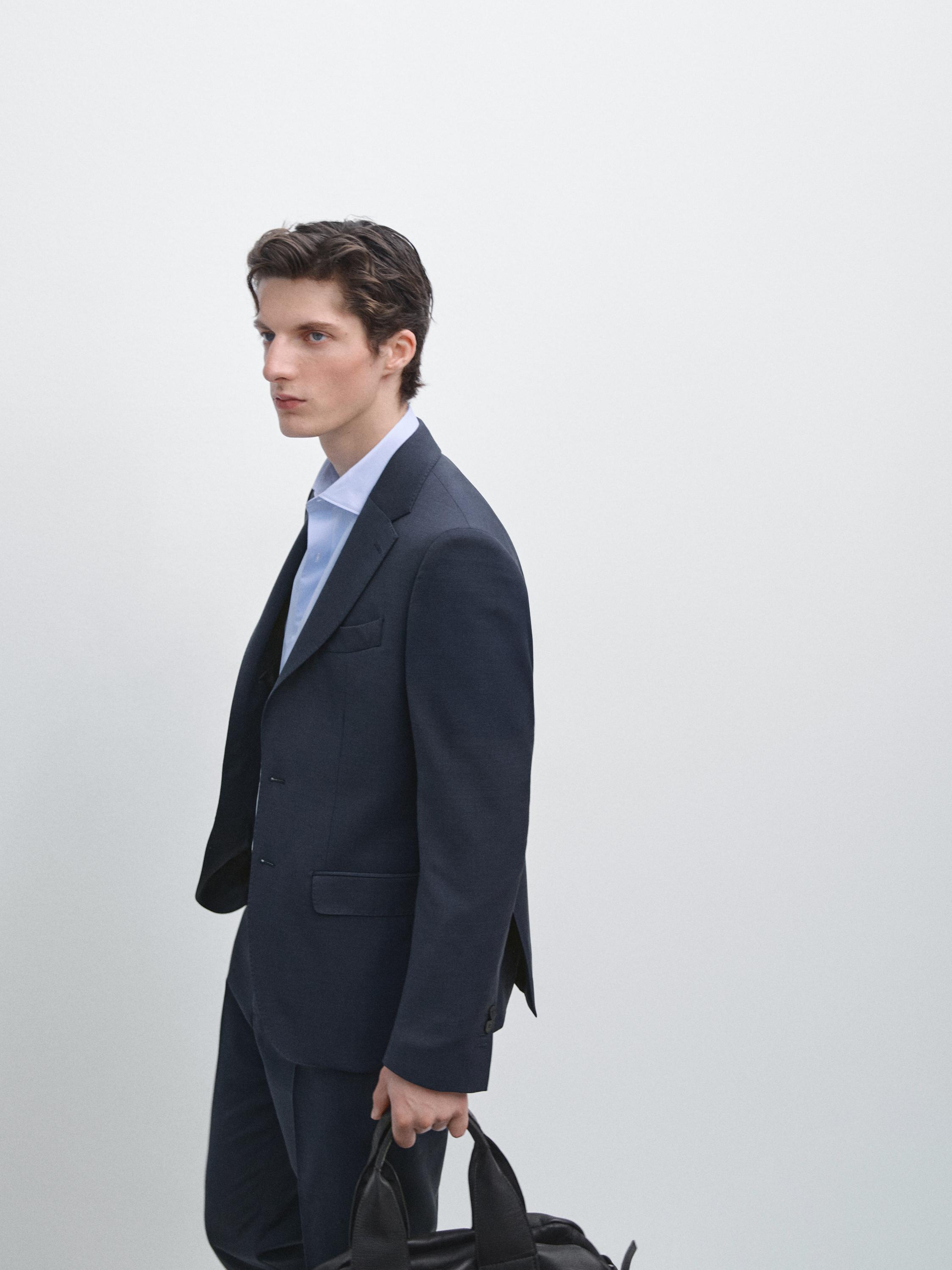 100% cool wool suit blazer — BLUE