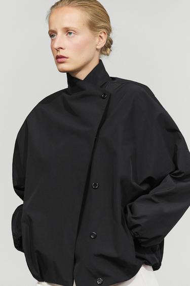 Technical bomber jacket with side button — BLACK 5
