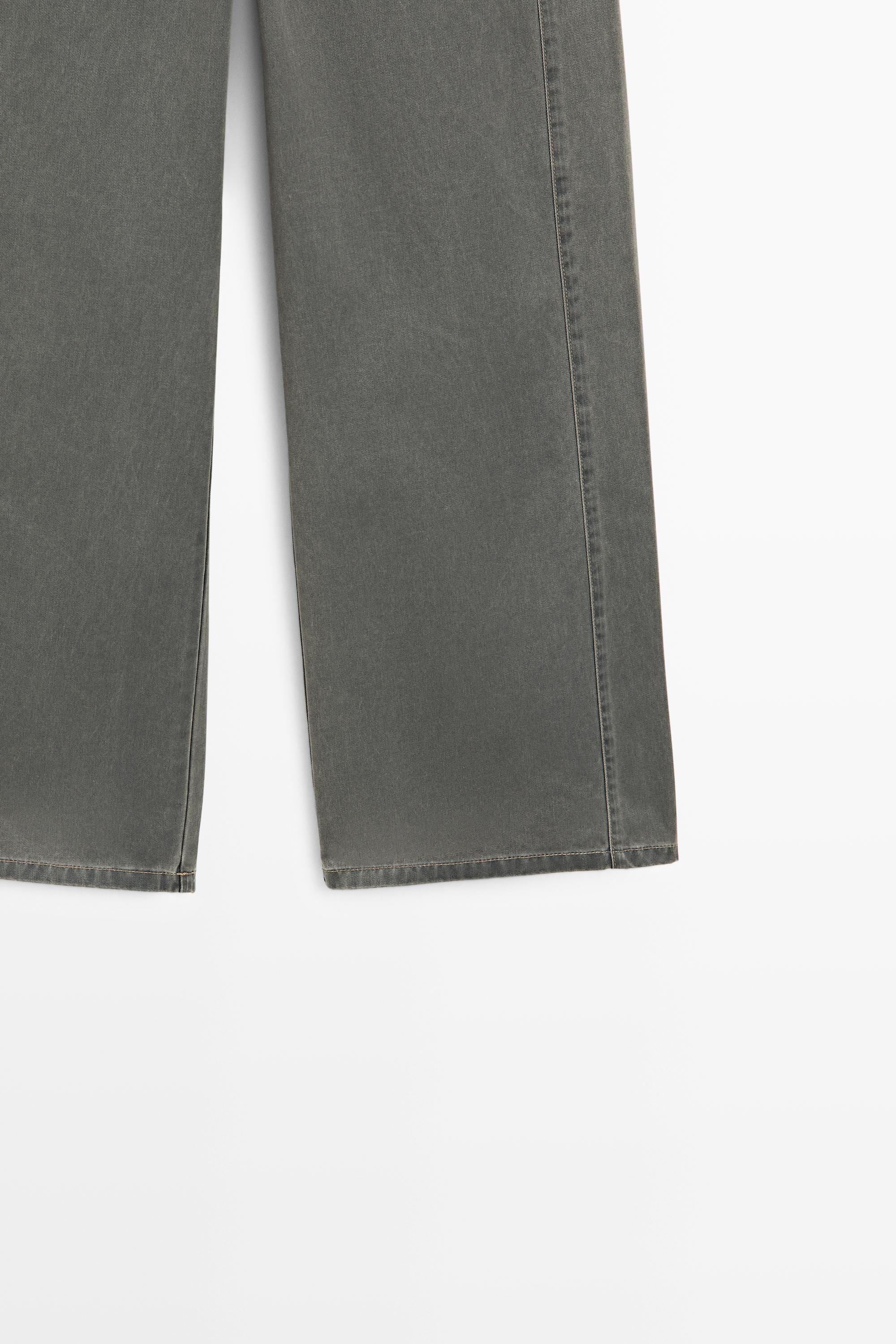 Wide-leg cotton jeans with denim detail — Light Blue