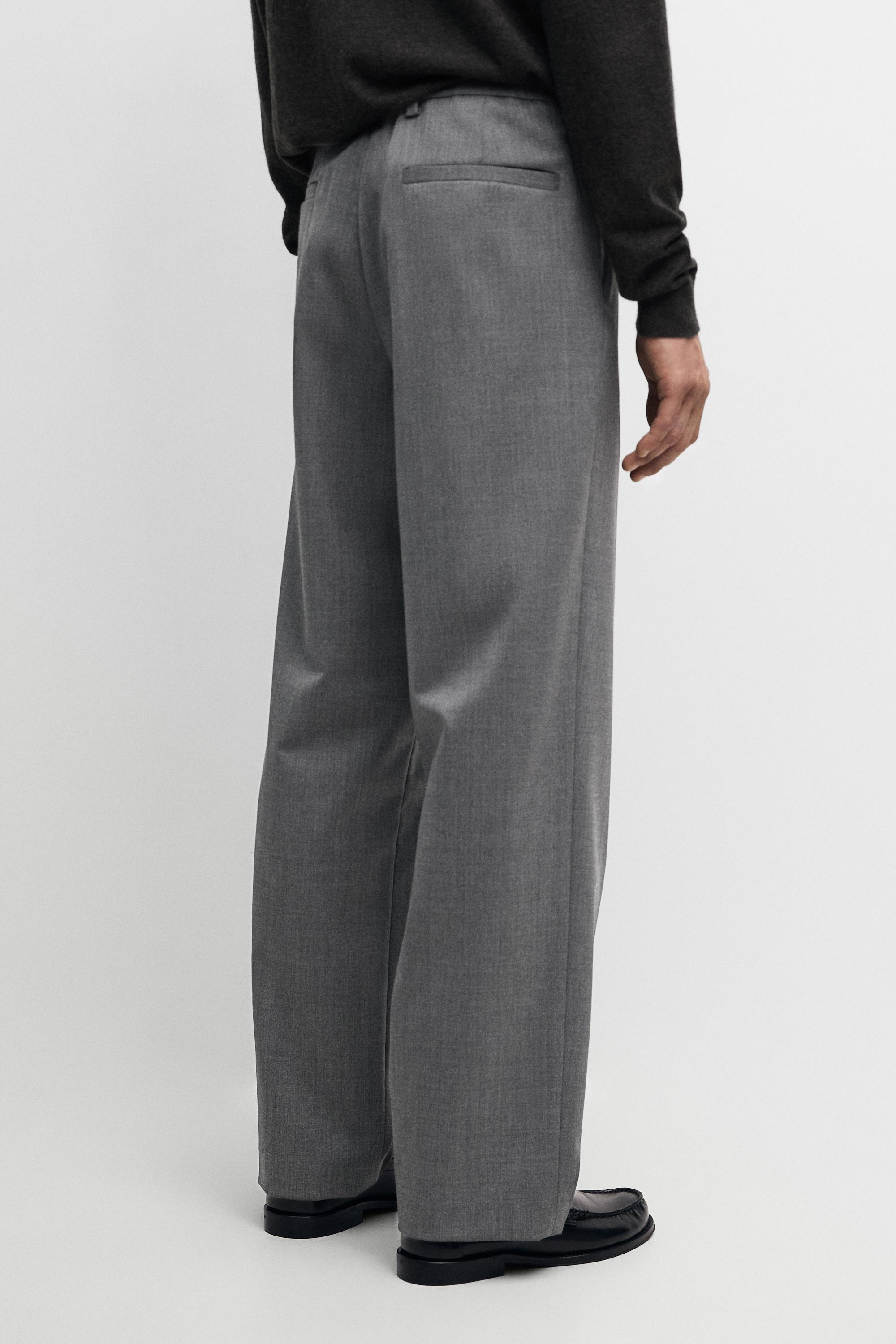 Wool blend cool wool darted pants — MEDIUM GREY