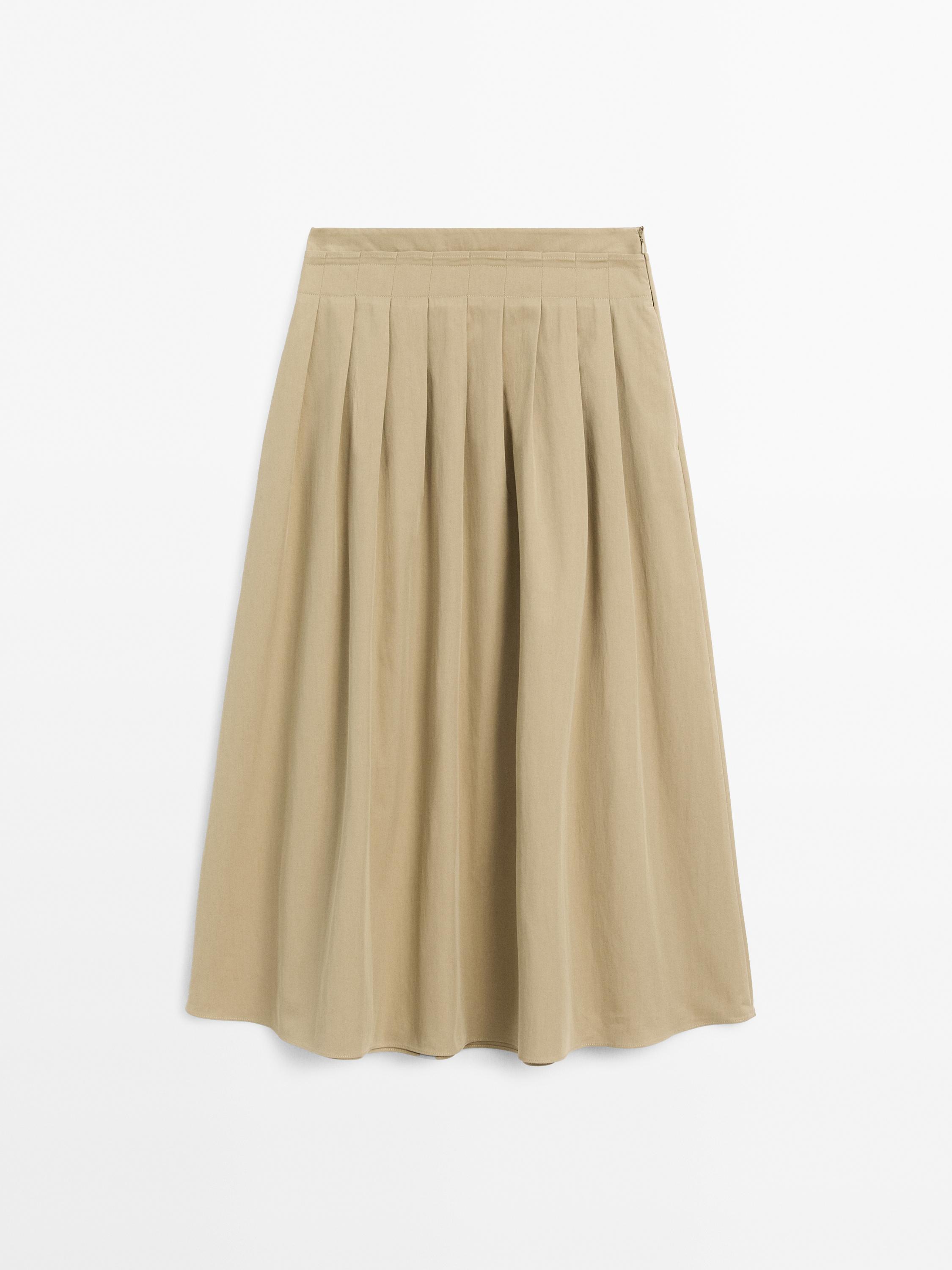 Midi skirt cotton blend boards