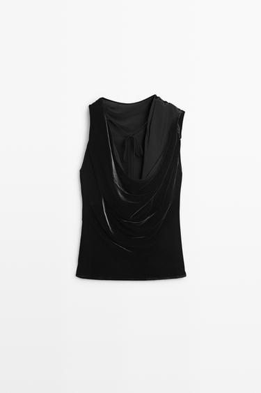 Asymmetric top with back neckline detail — BLACK 3