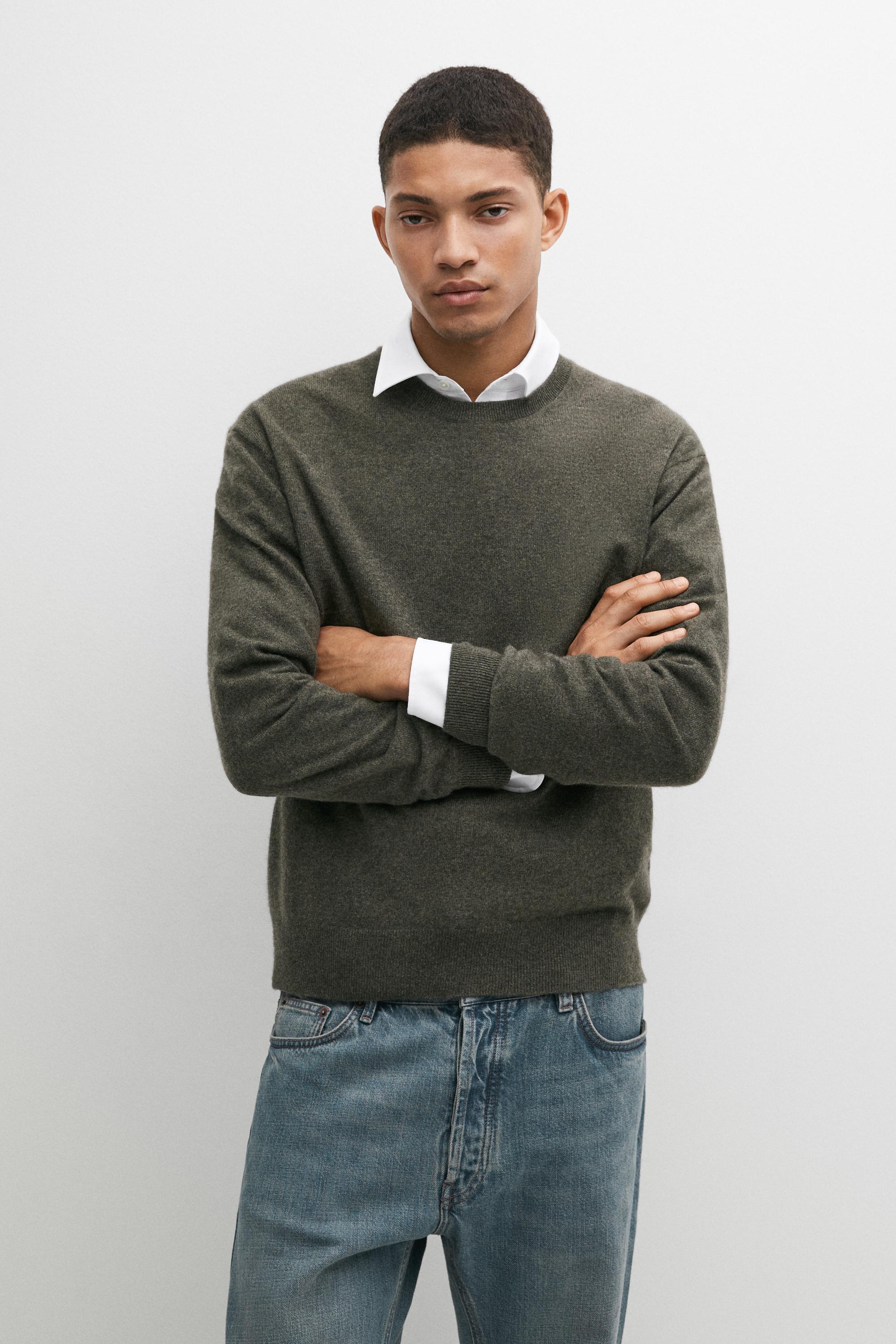 Knit 100% cashmere round neck sweater