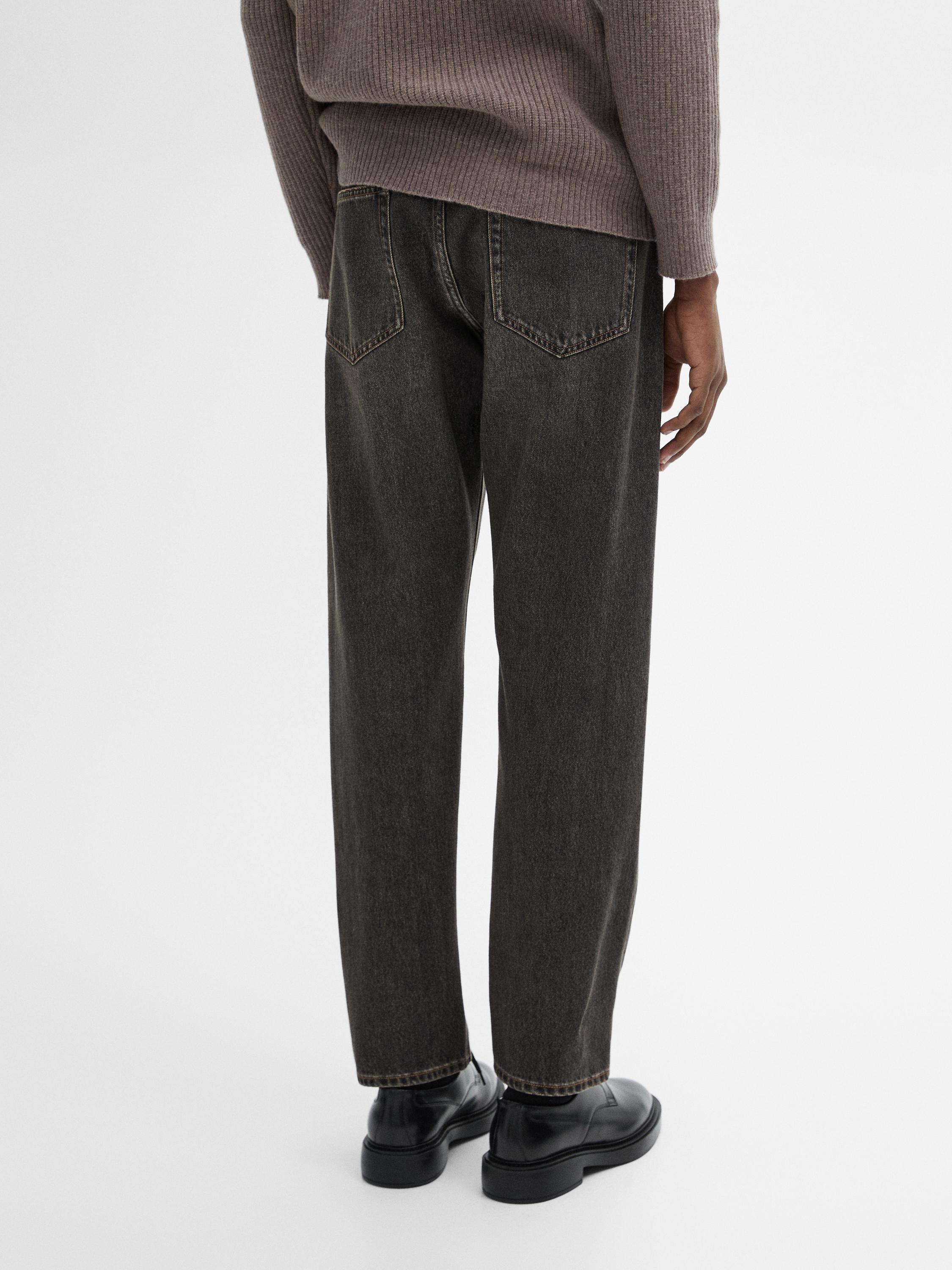 Relaxed fit cotton denim trousers