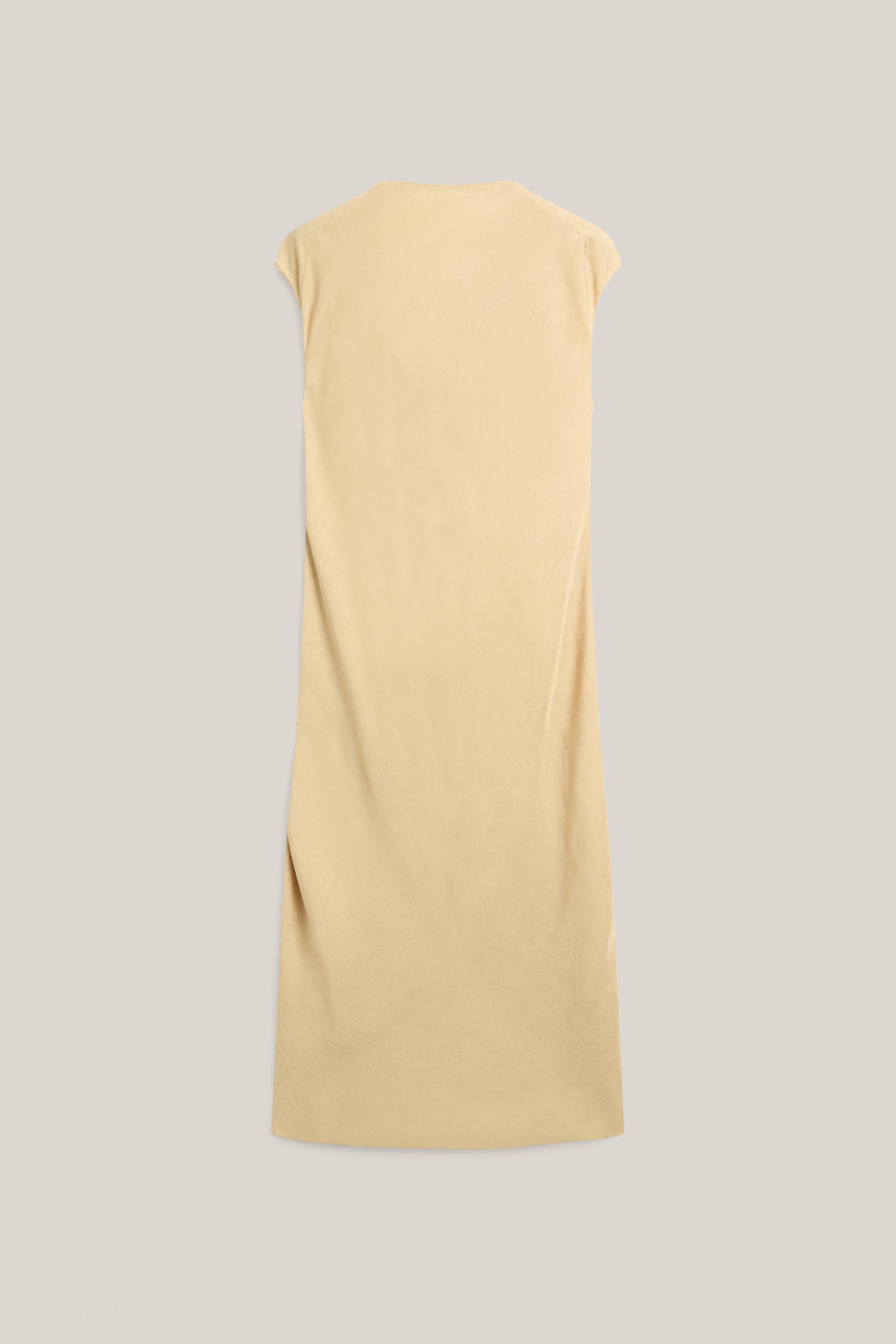 Flowing draped midi dress - LIMITED EDITION — MUSTARD YELLOW