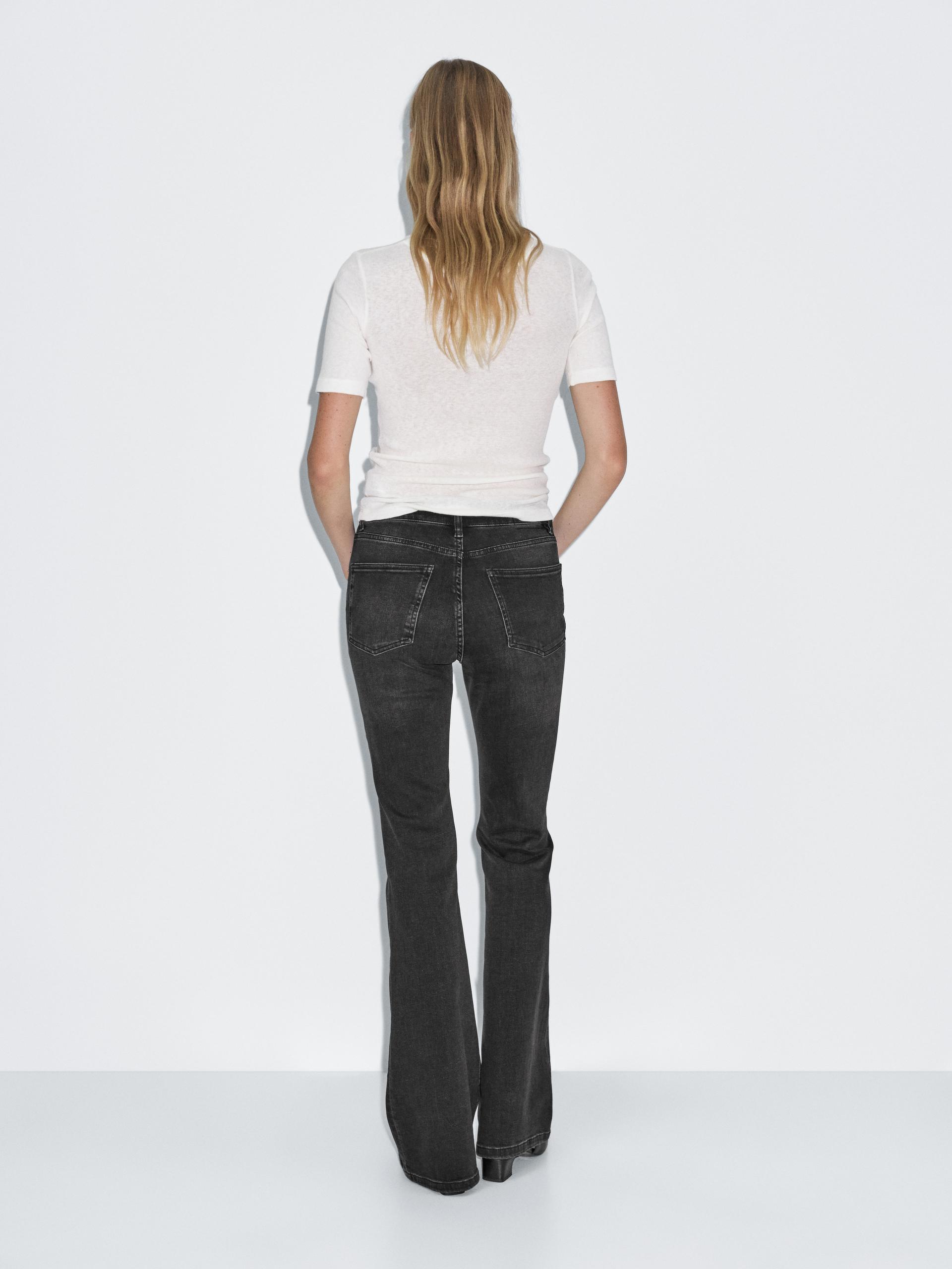 Jean Skinny Flare Taille Haute - Noir - 44 - Massimo Dutti - Femme
