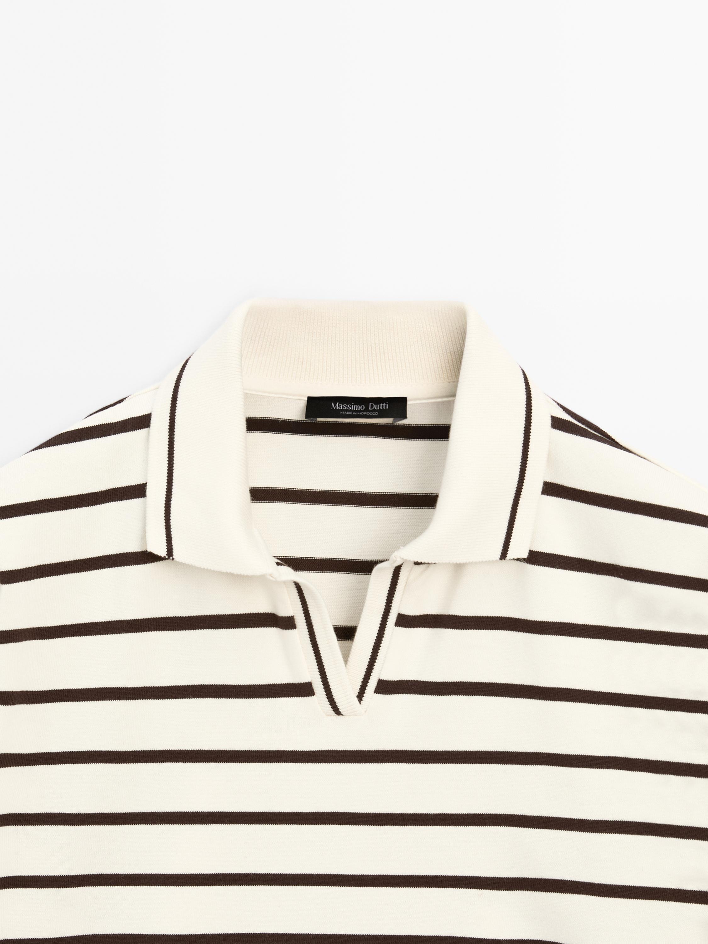 100% cotton striped polo shirt