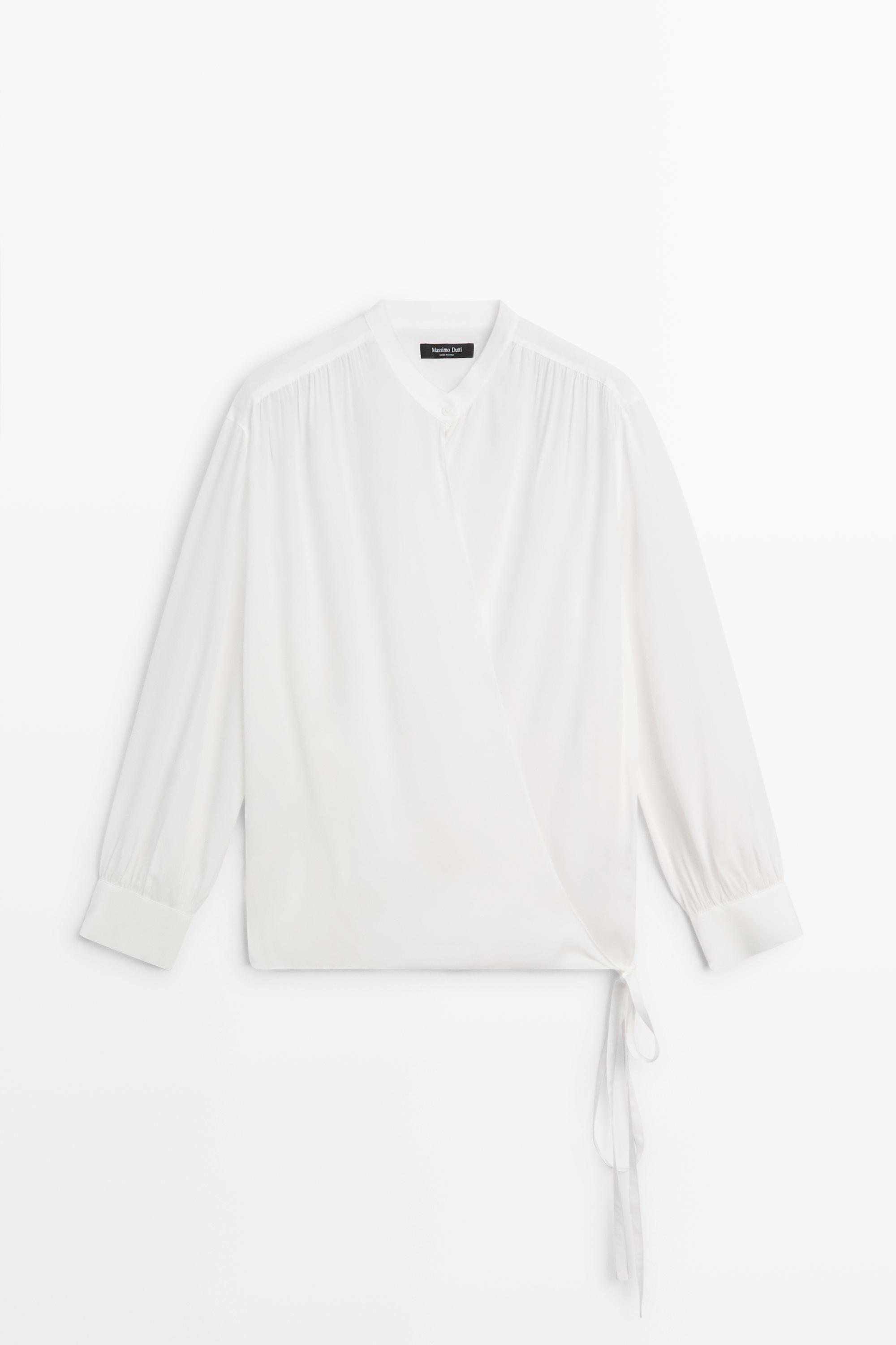 Flowing wrap blouse