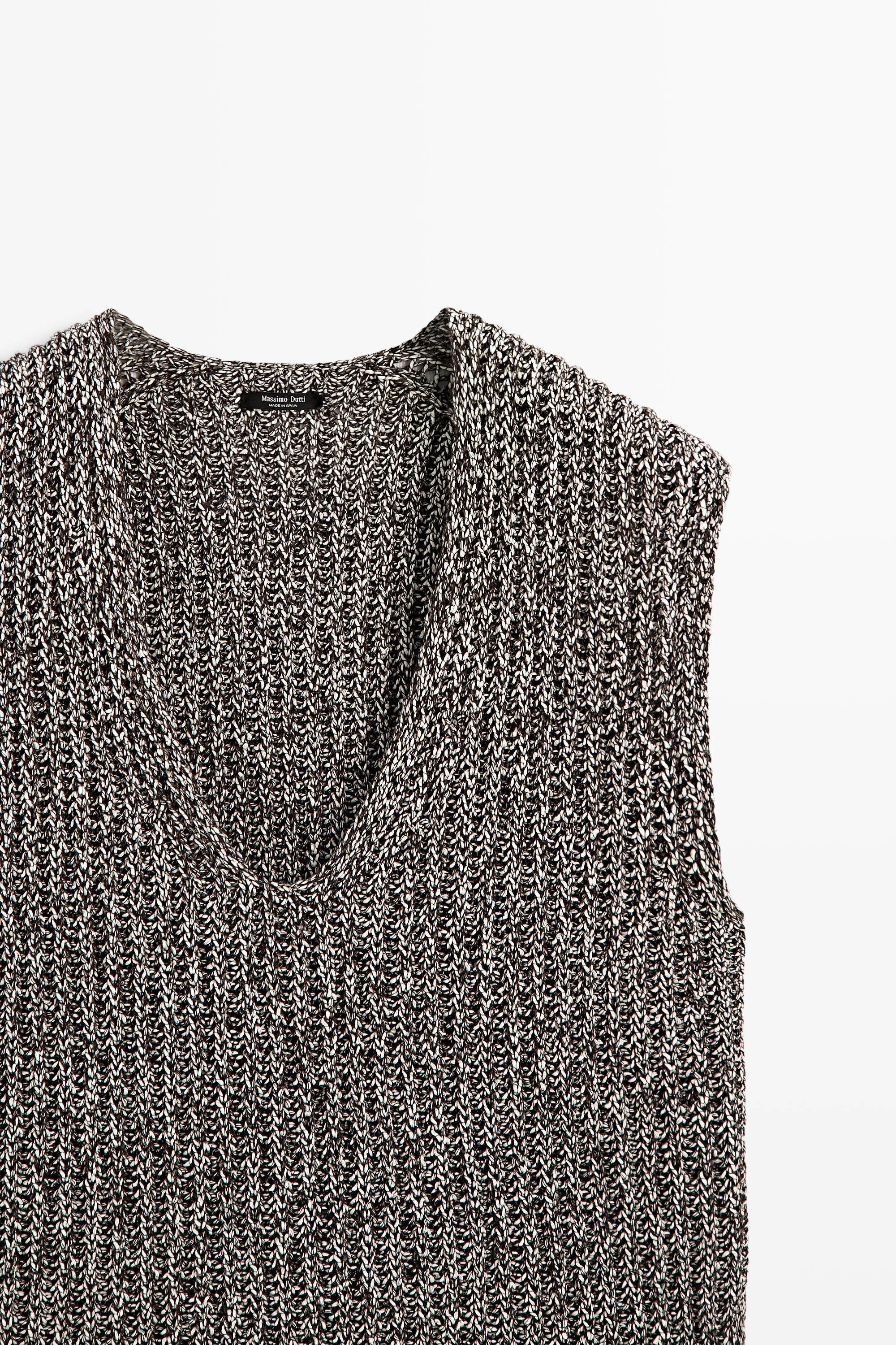 Cotton blend heathered knit top — ANTHRACITE GREY