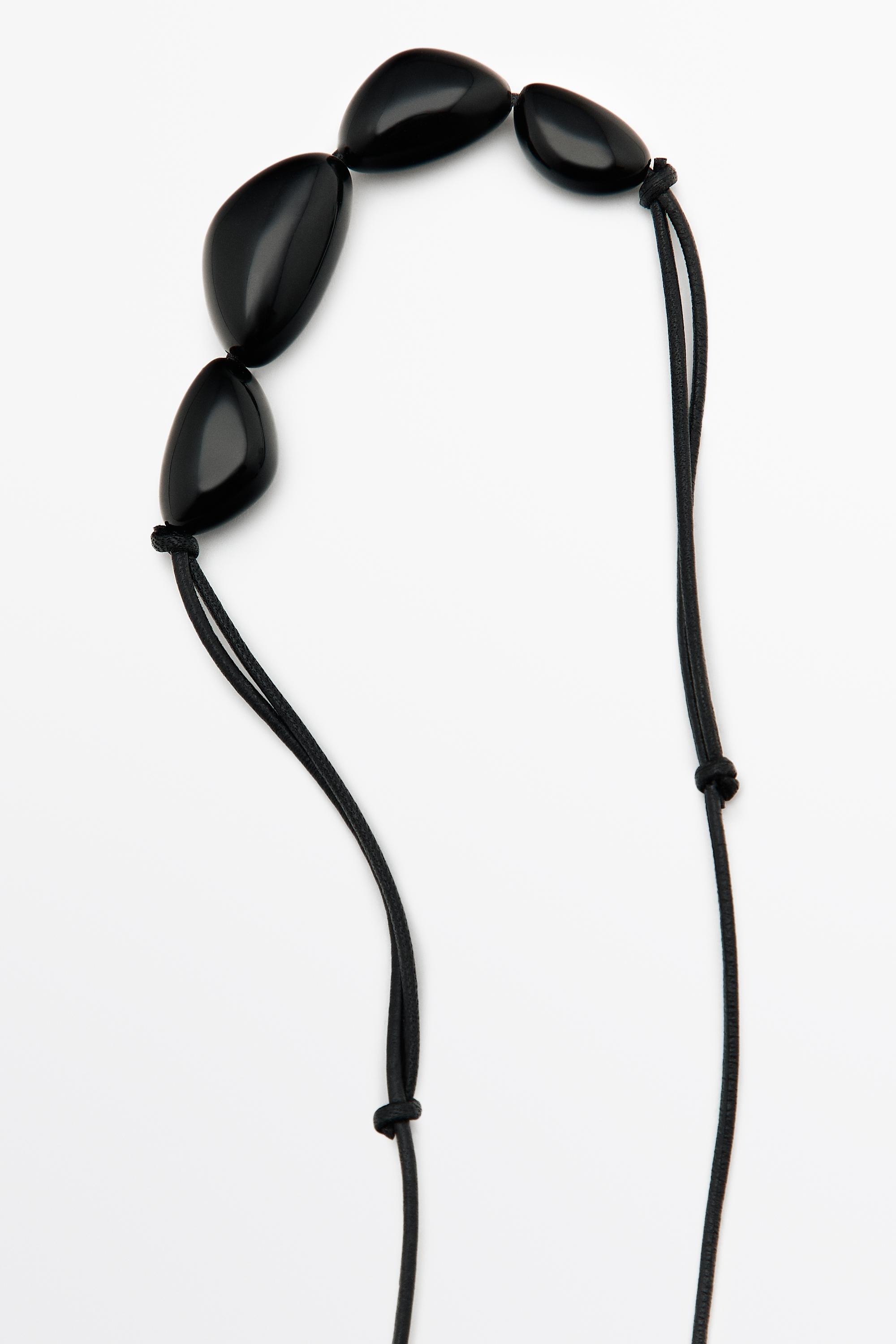 Gemstone necklace — BLACK