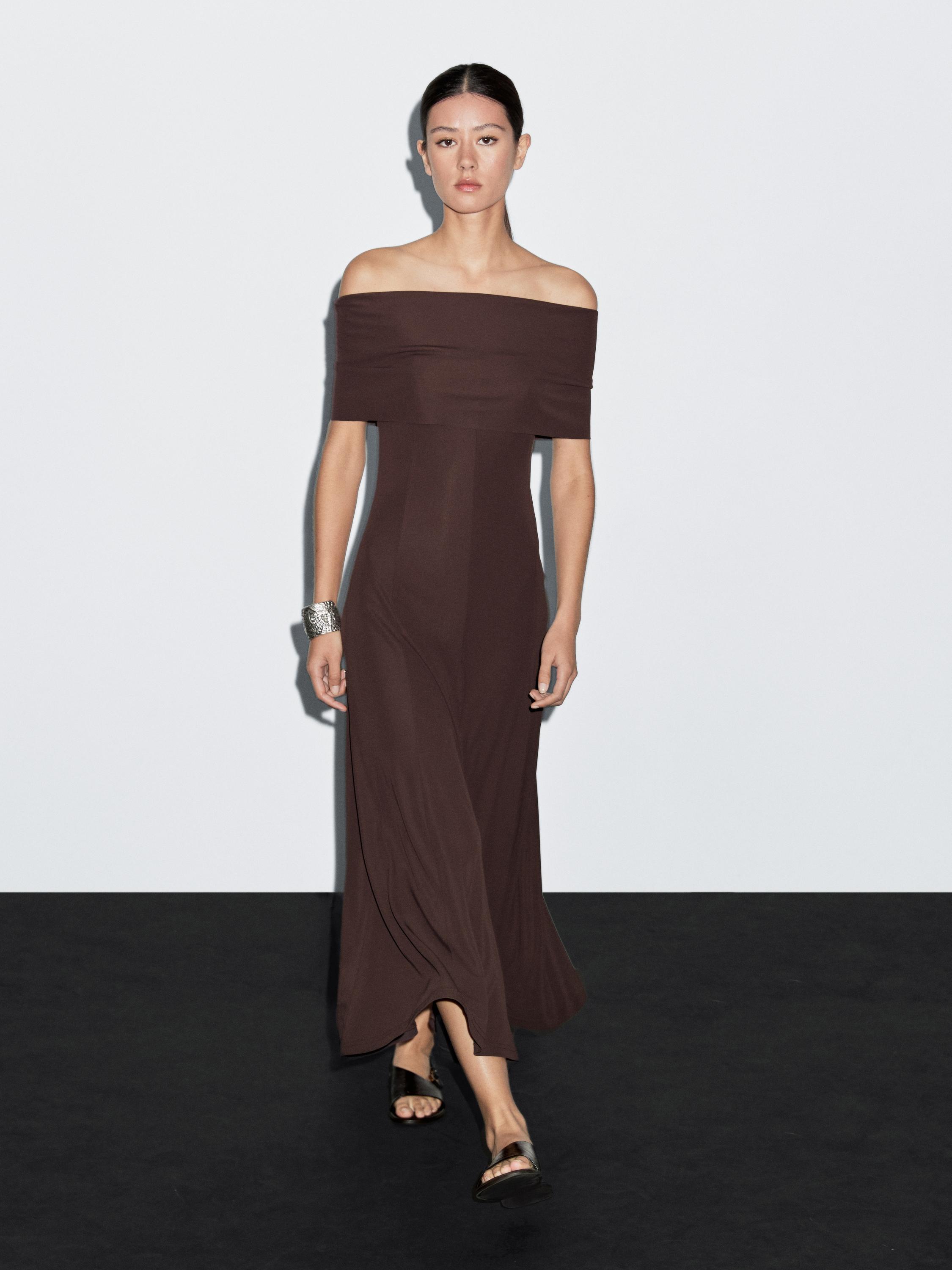 Langes Strapless-Kleid