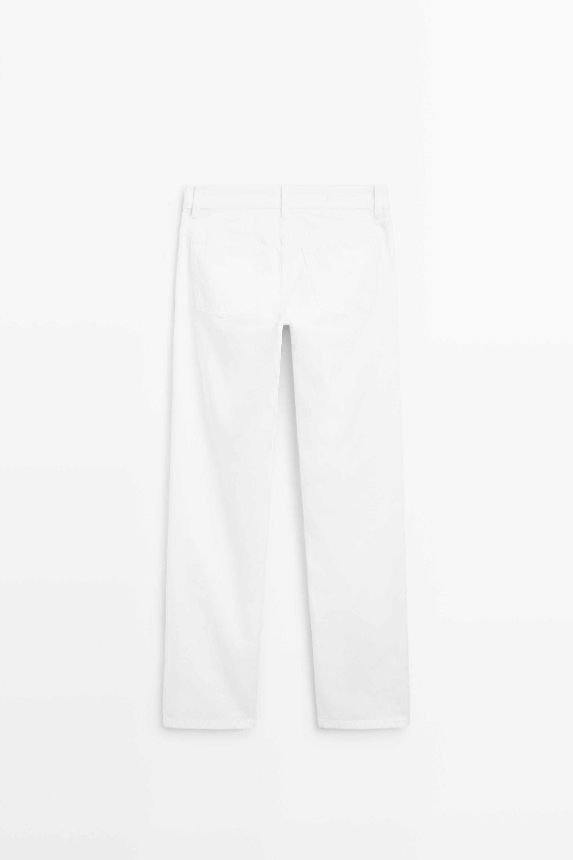 Low-rise straight-leg jeans — Off white