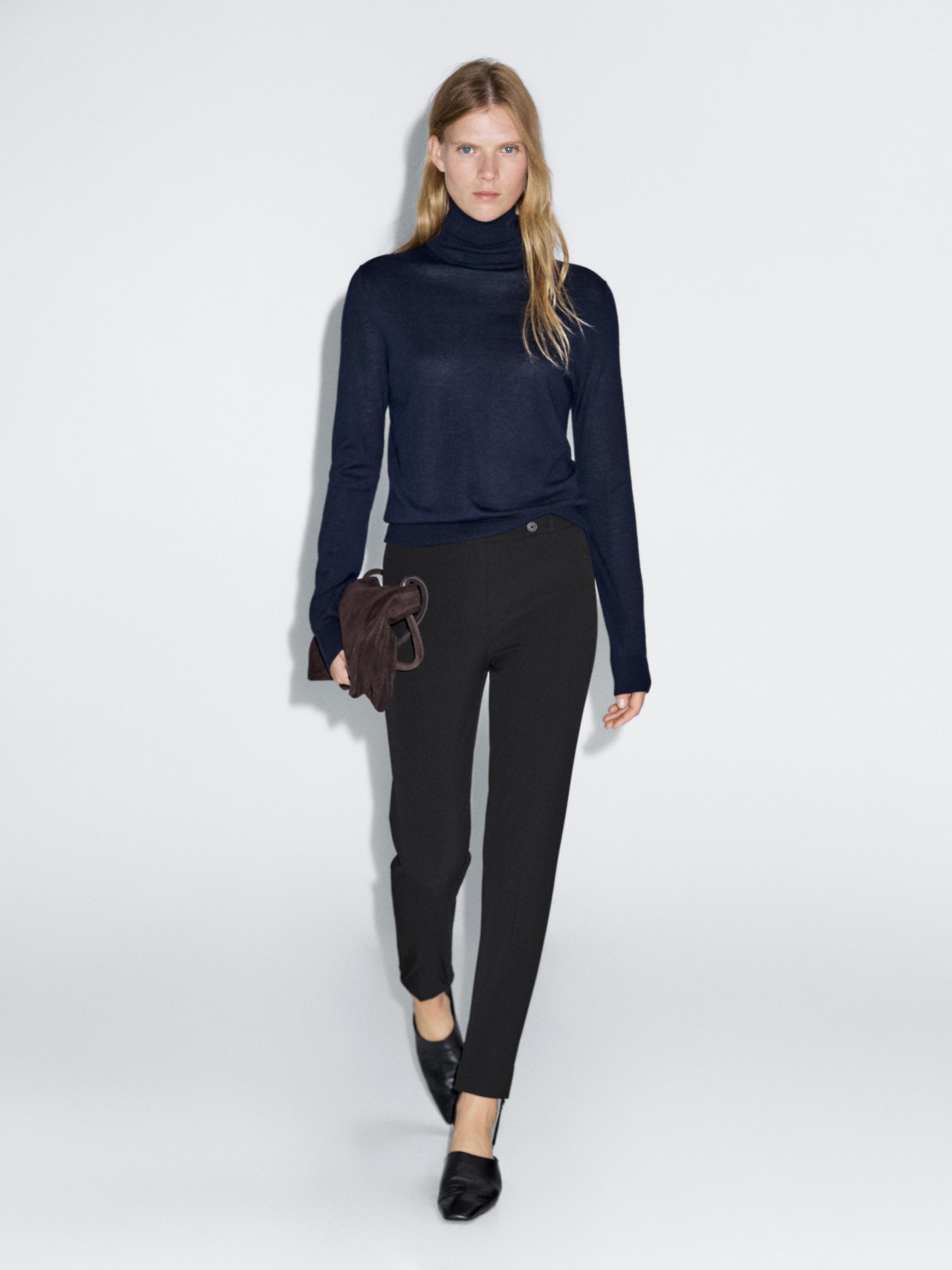 מכנסיים 100% כותנה עם מכפלות אלסטיות