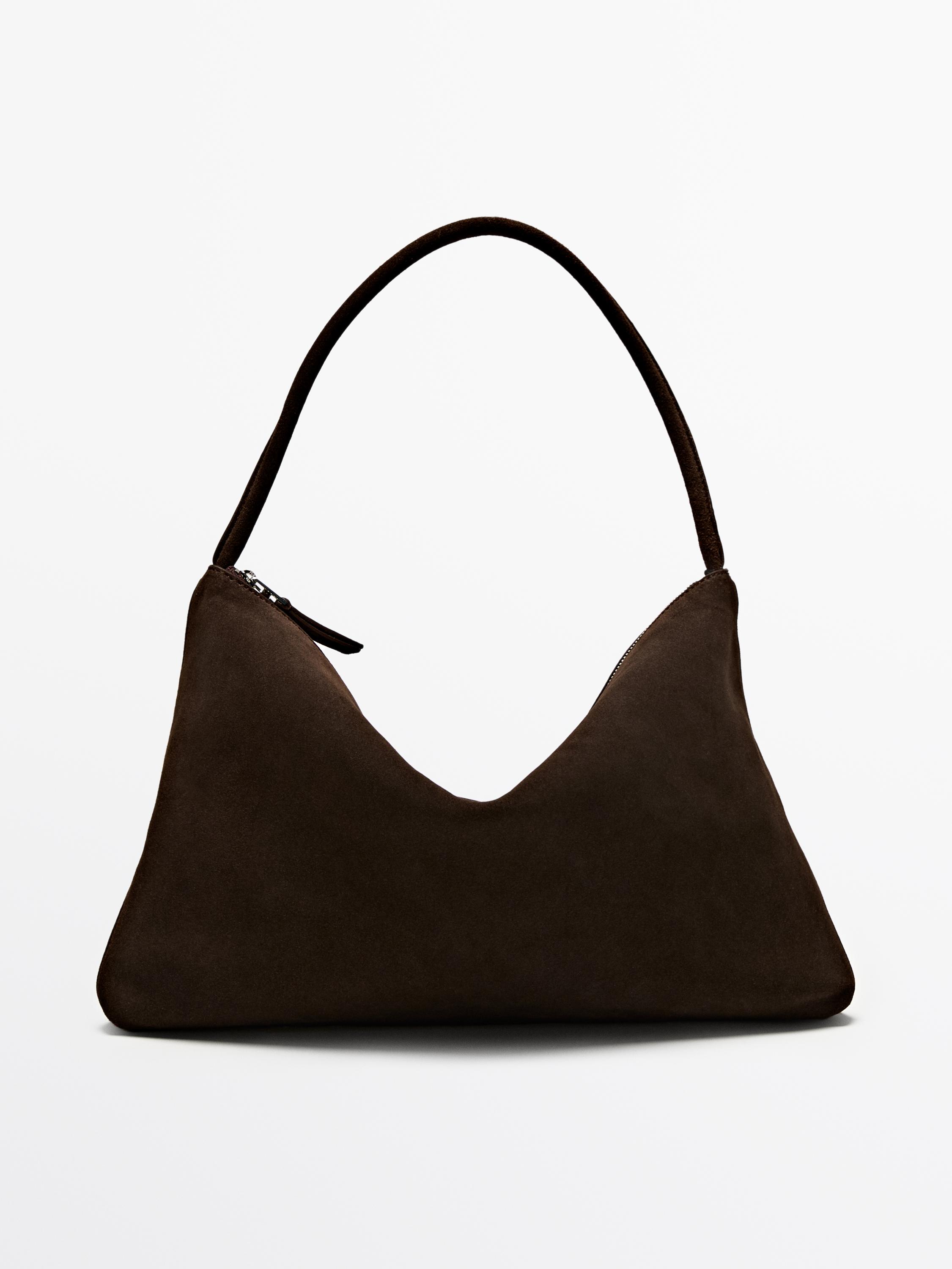 Split cowhide leather bag