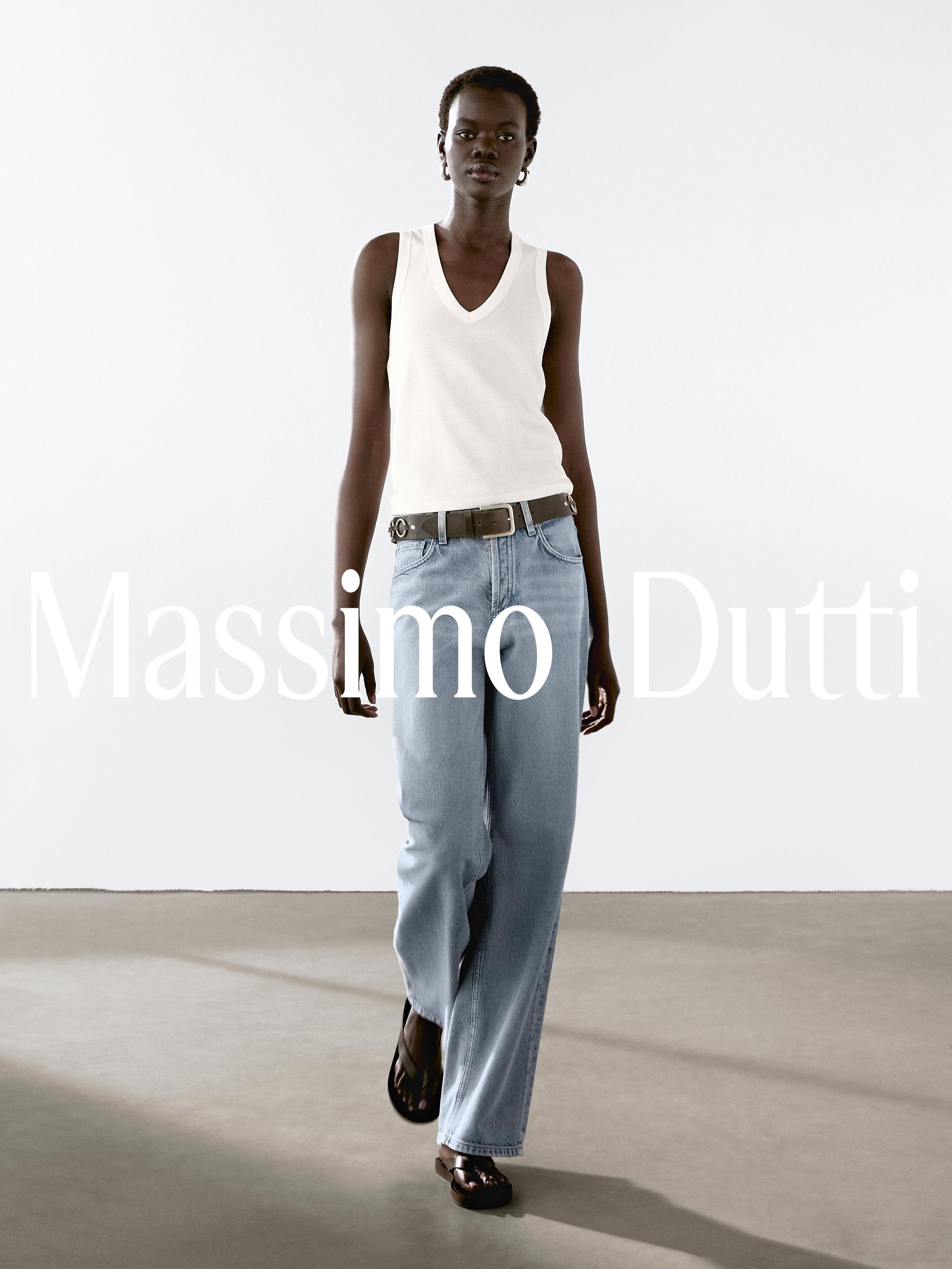 Sleeveless mercerised cotton T-shirt