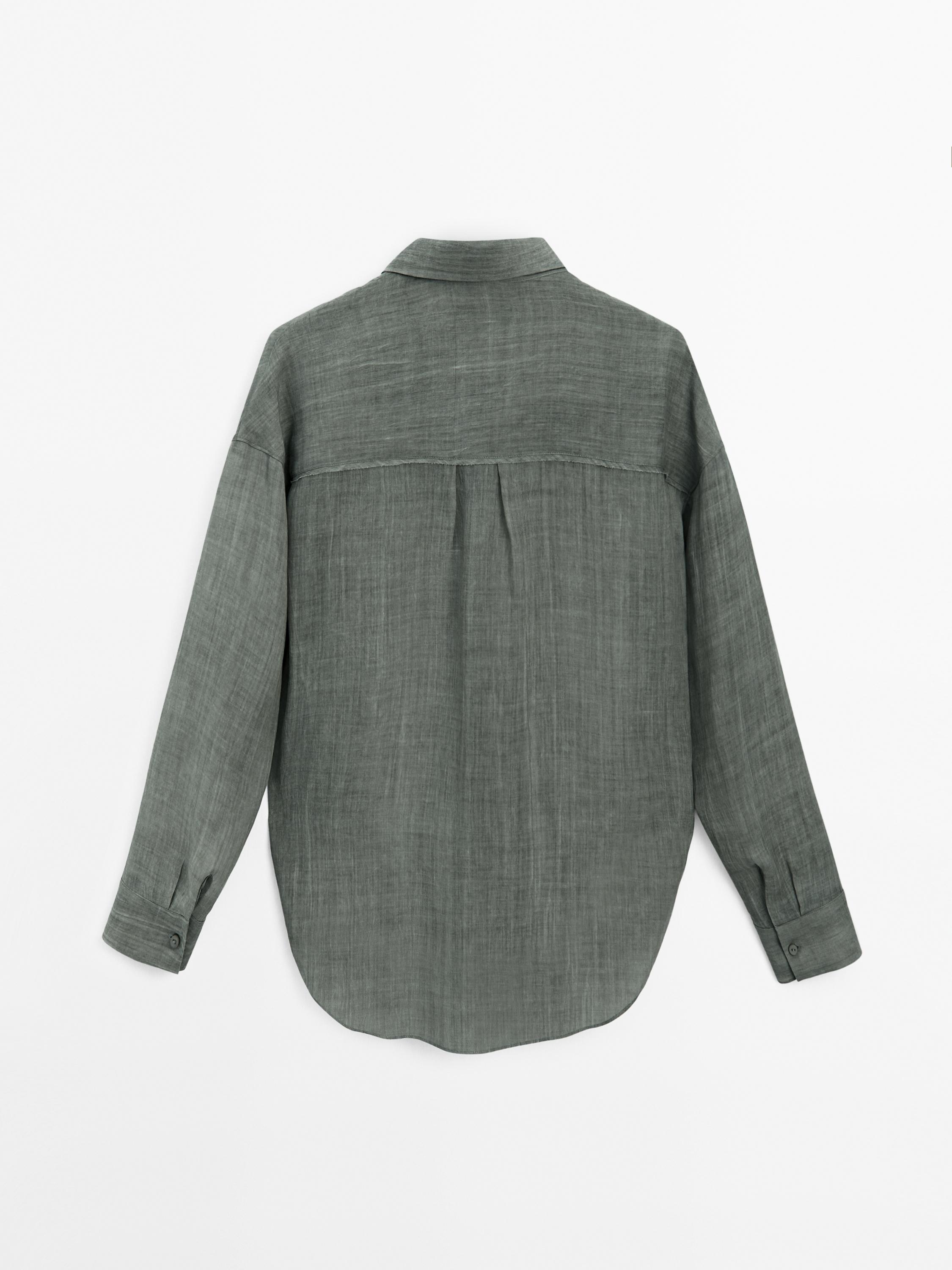 Flowing maltinto ramie blend shirt