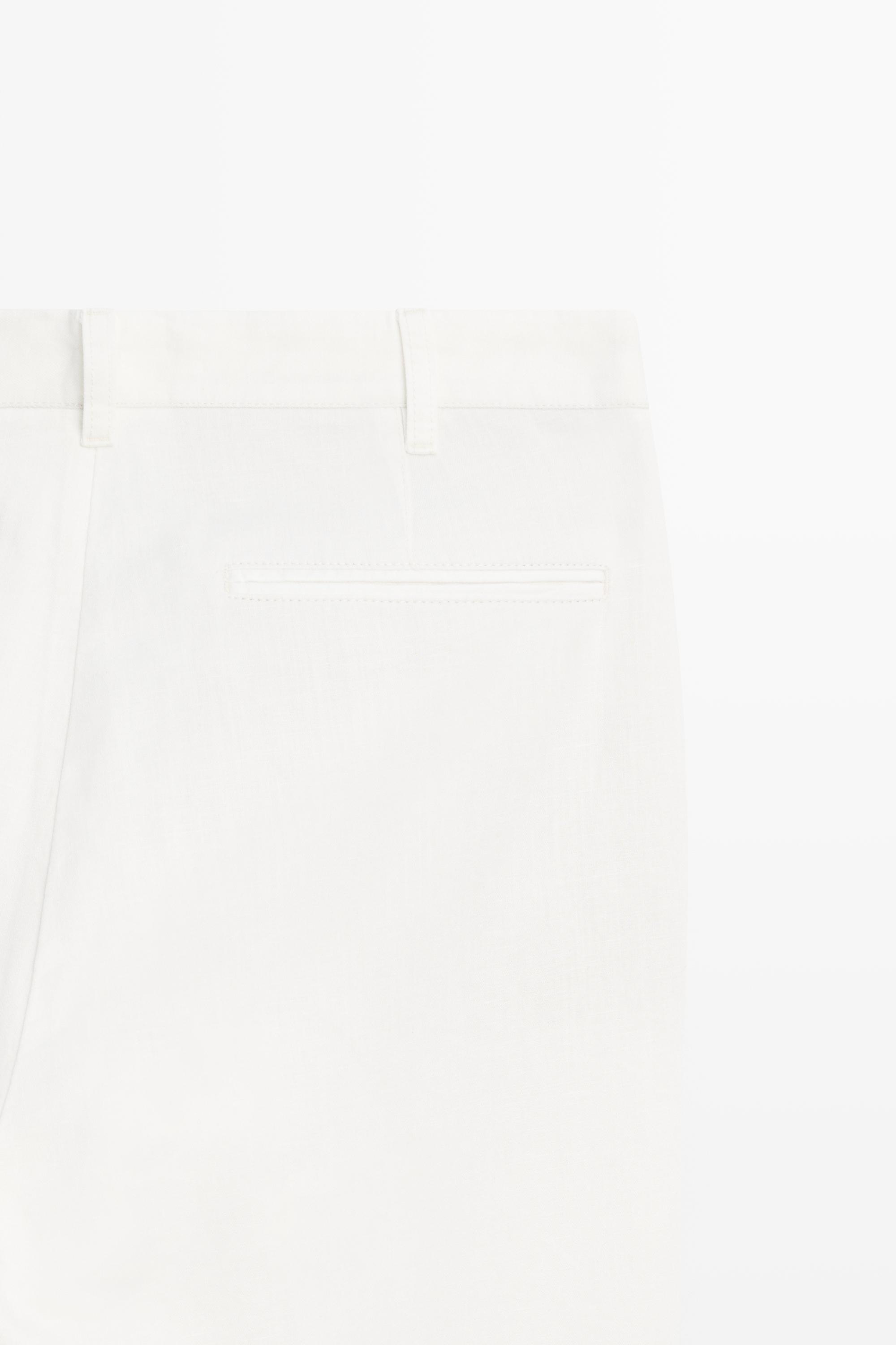 Linen-cotton straight-leg pants — Off white