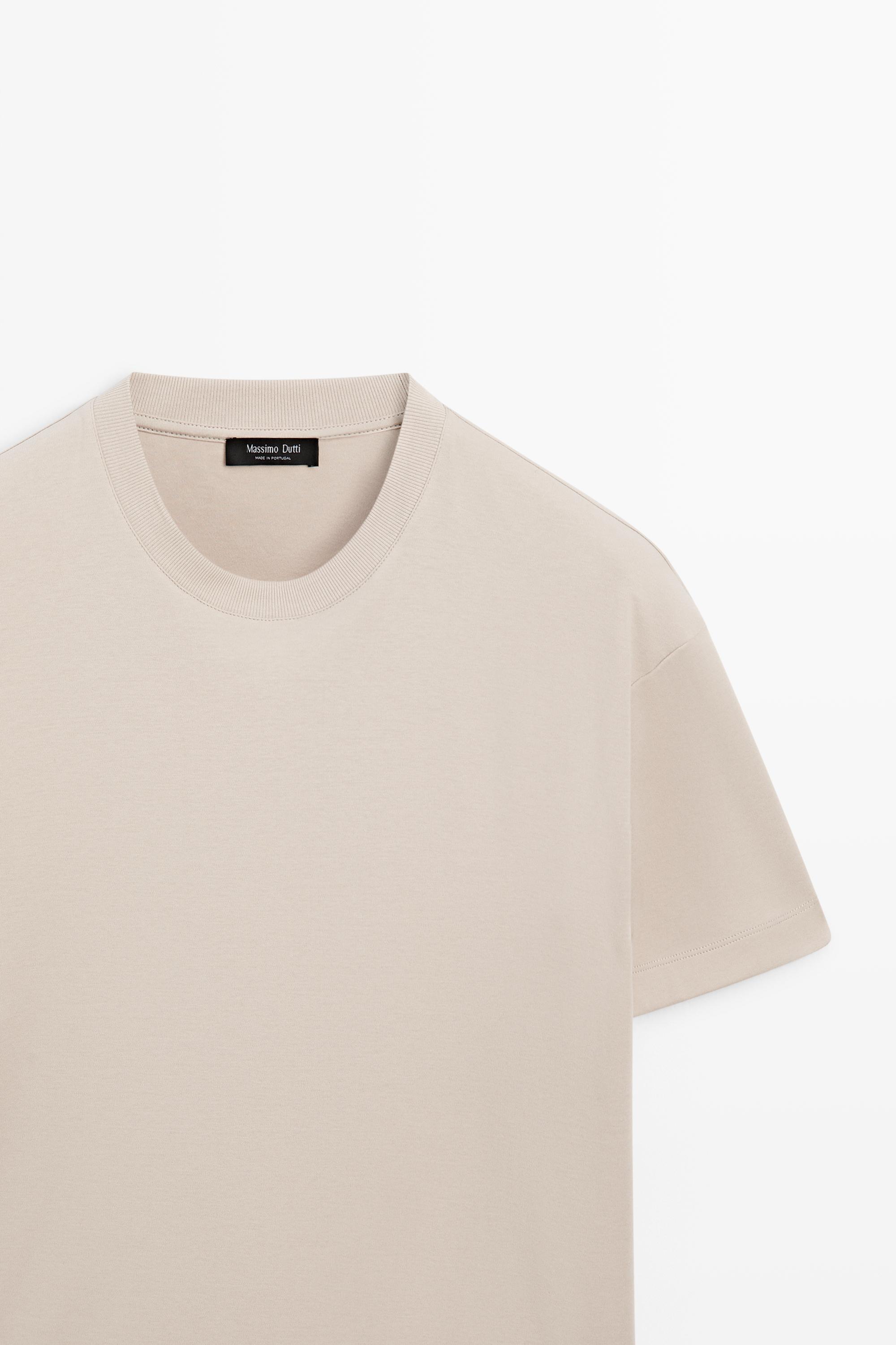 100% cotton short sleeve T-shirt — Light Beige