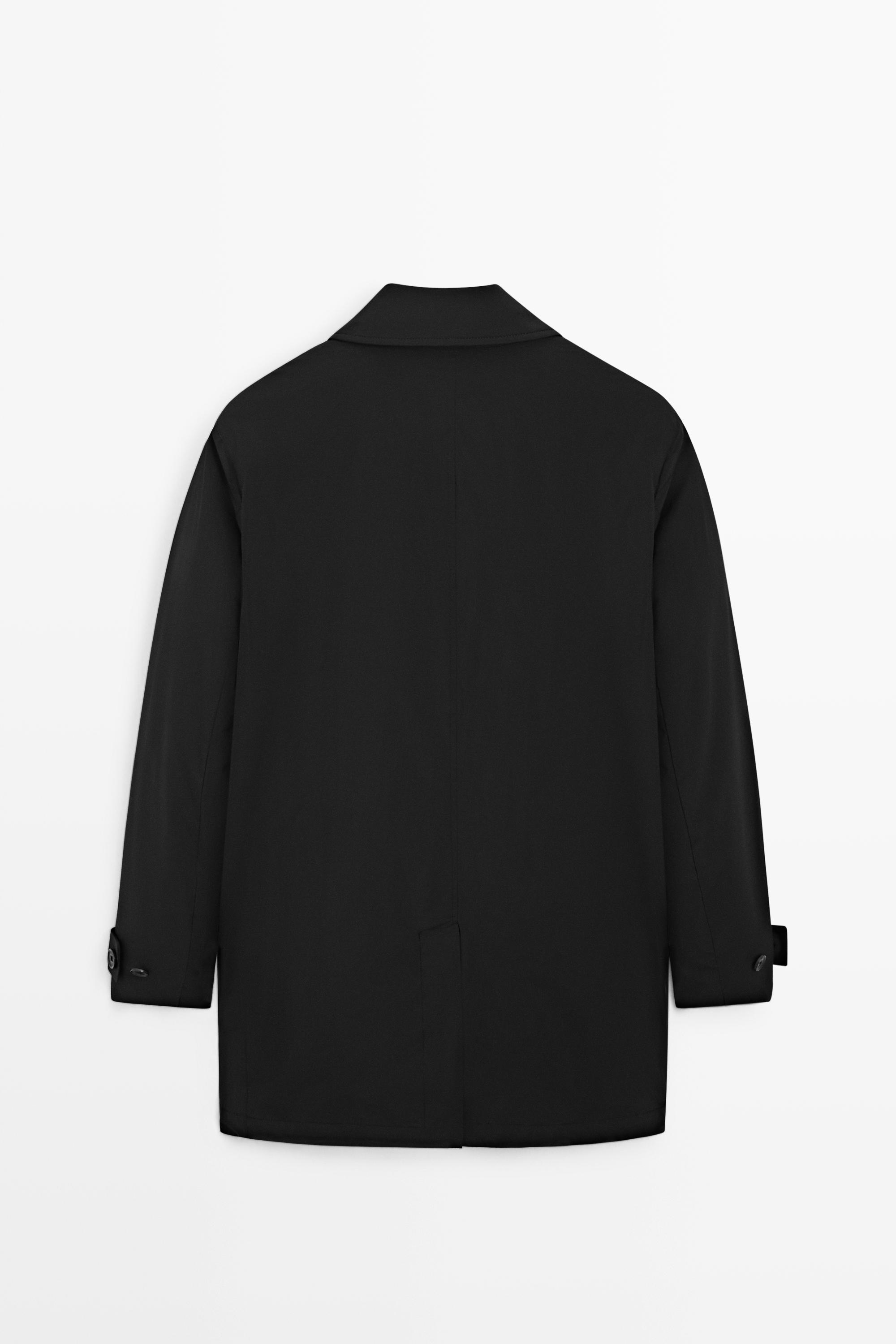 Technical fabric trench coat — BLACK