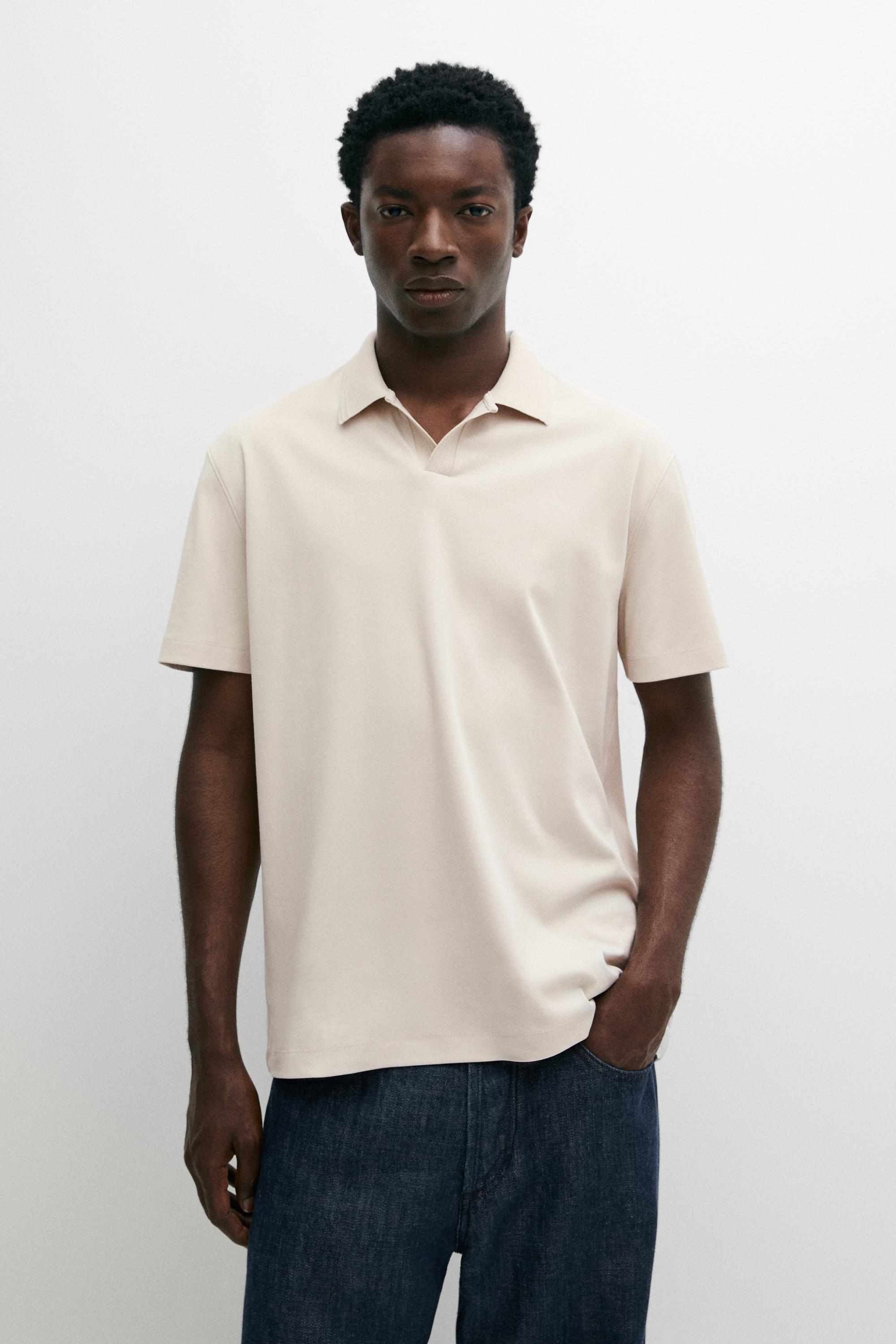 Polo punto cuello pico 100% algodón