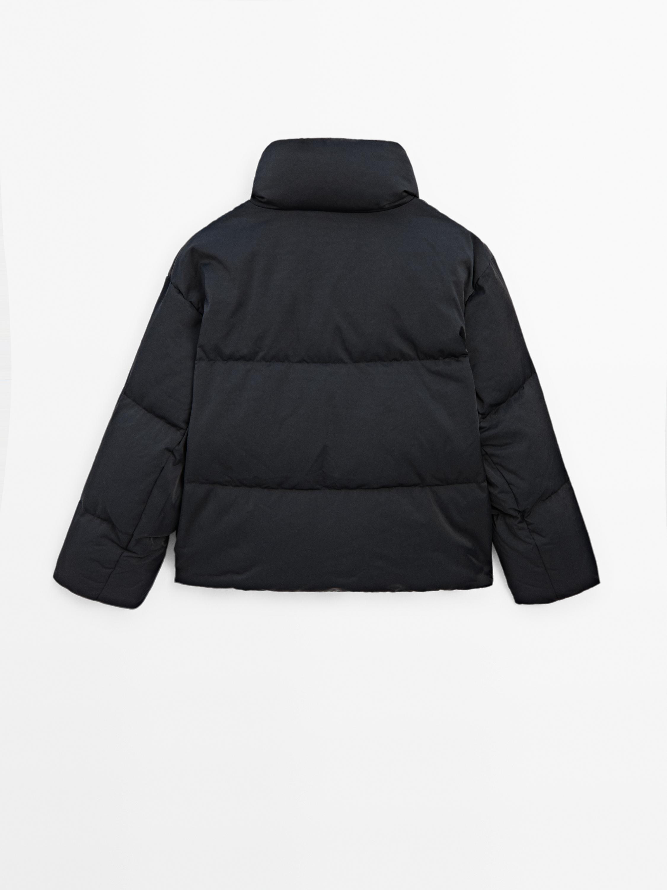 Satin down puffer jacket