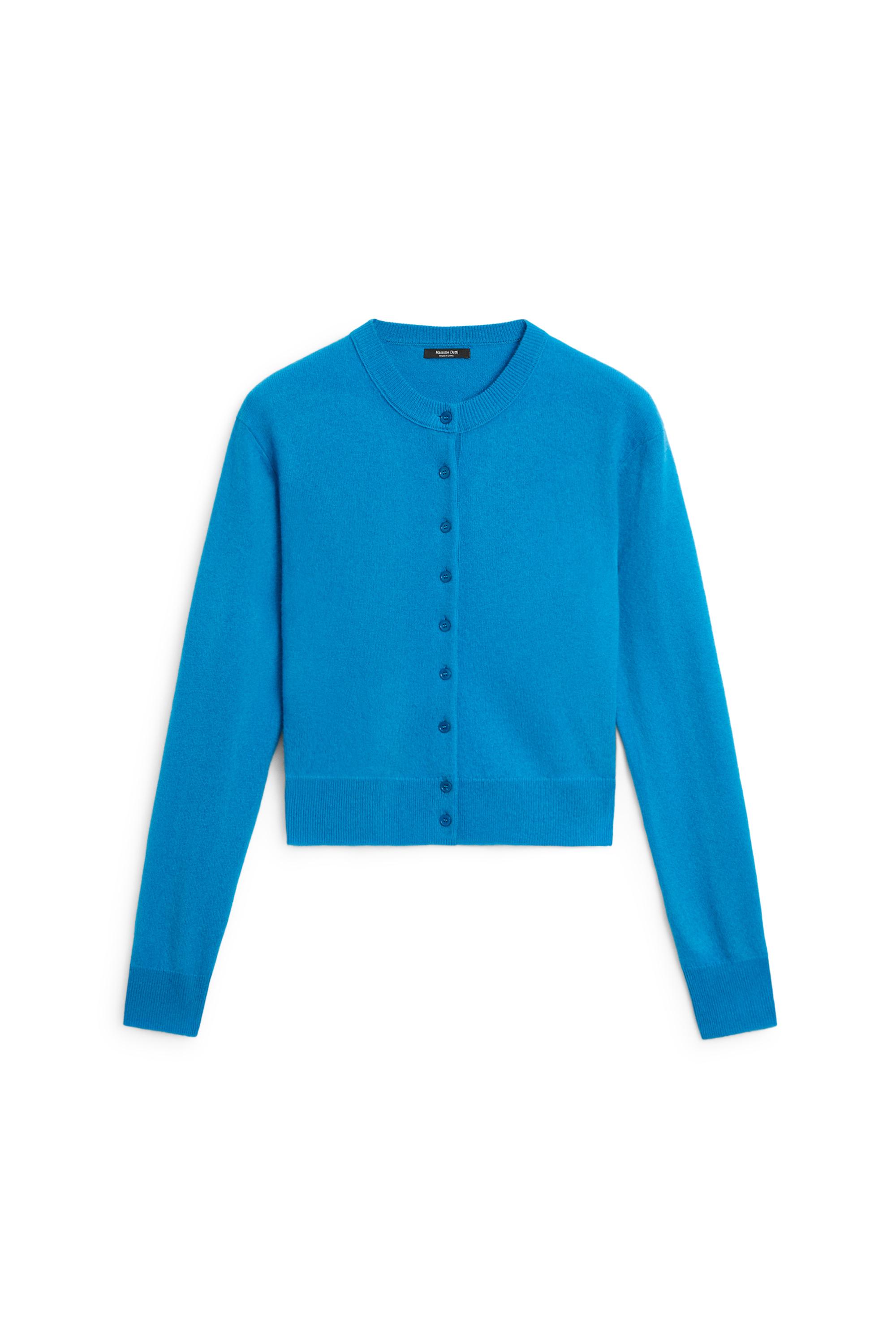 Knit cardigan with button detail — TURQUOISE