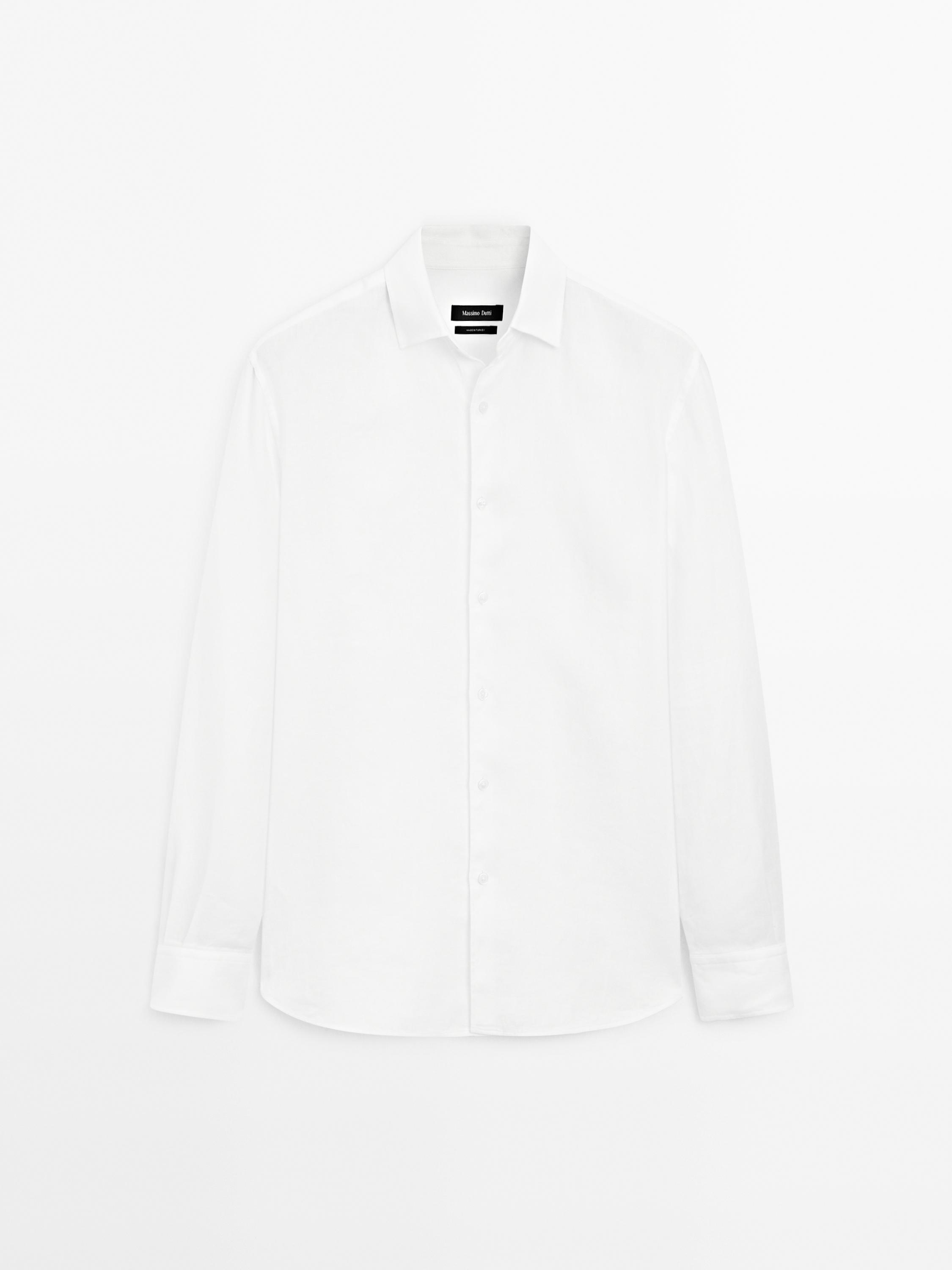 Camisa slim fit mezcla lino