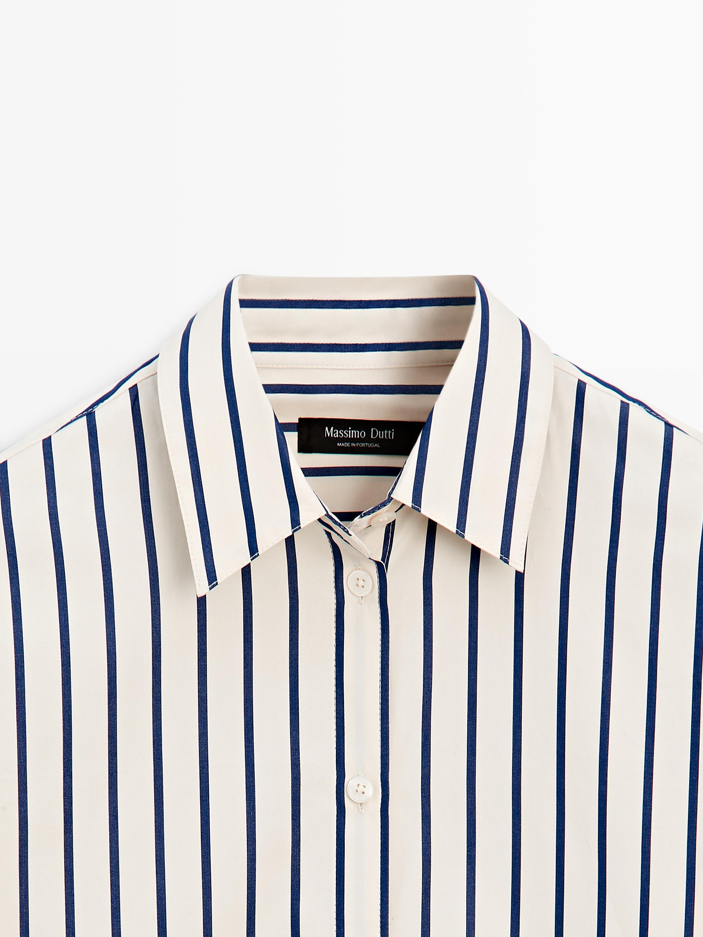 100% cotton striped shirt — Vanilla