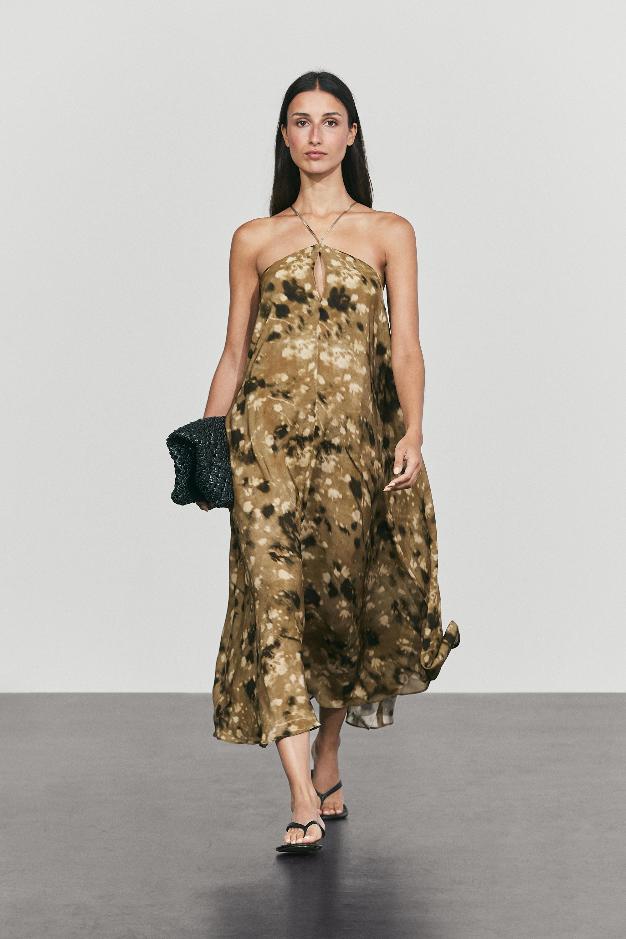 Robe midi fluide imprimé floral