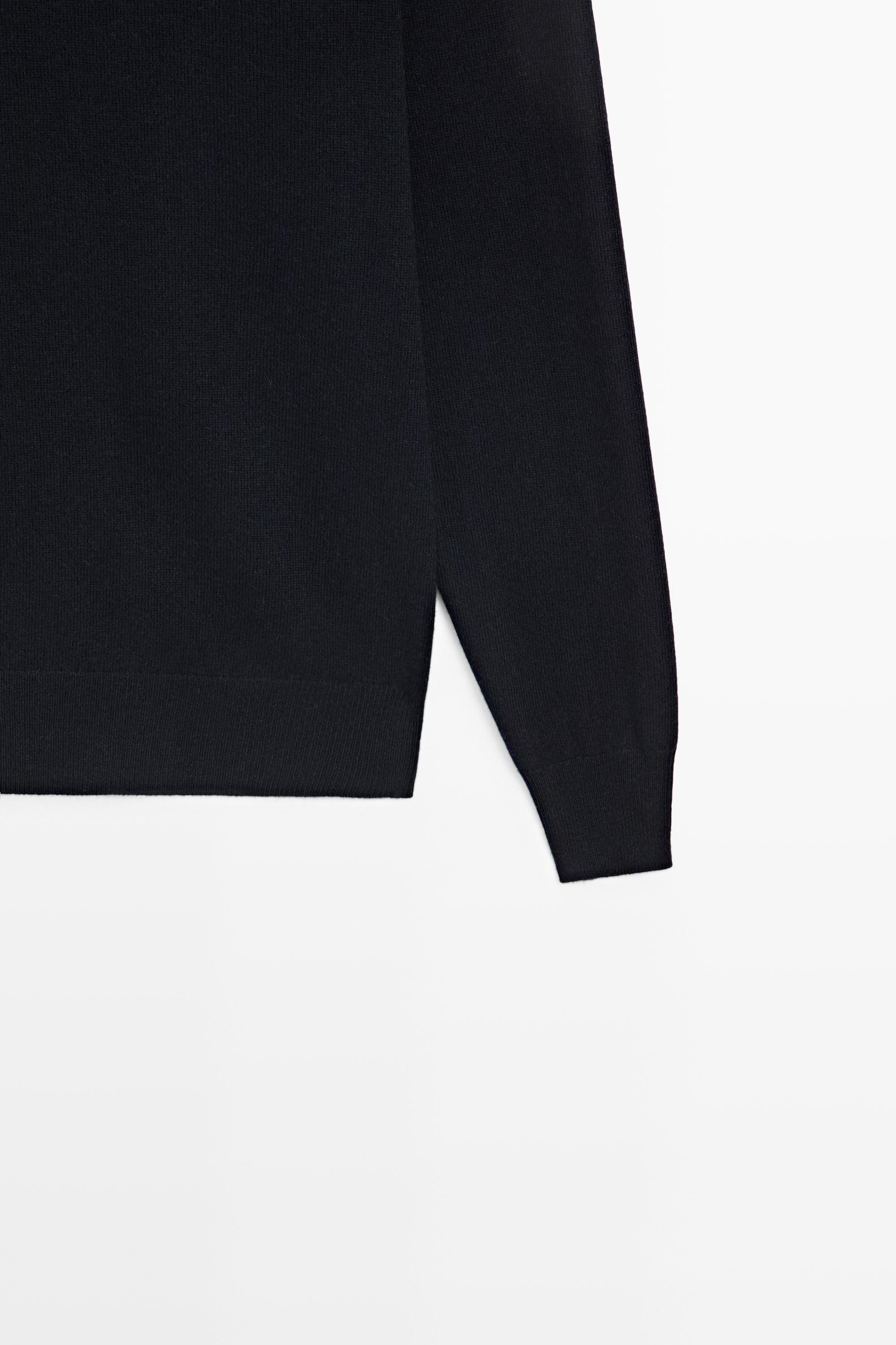 Wool blend round neck knit sweater — NAVY BLUE