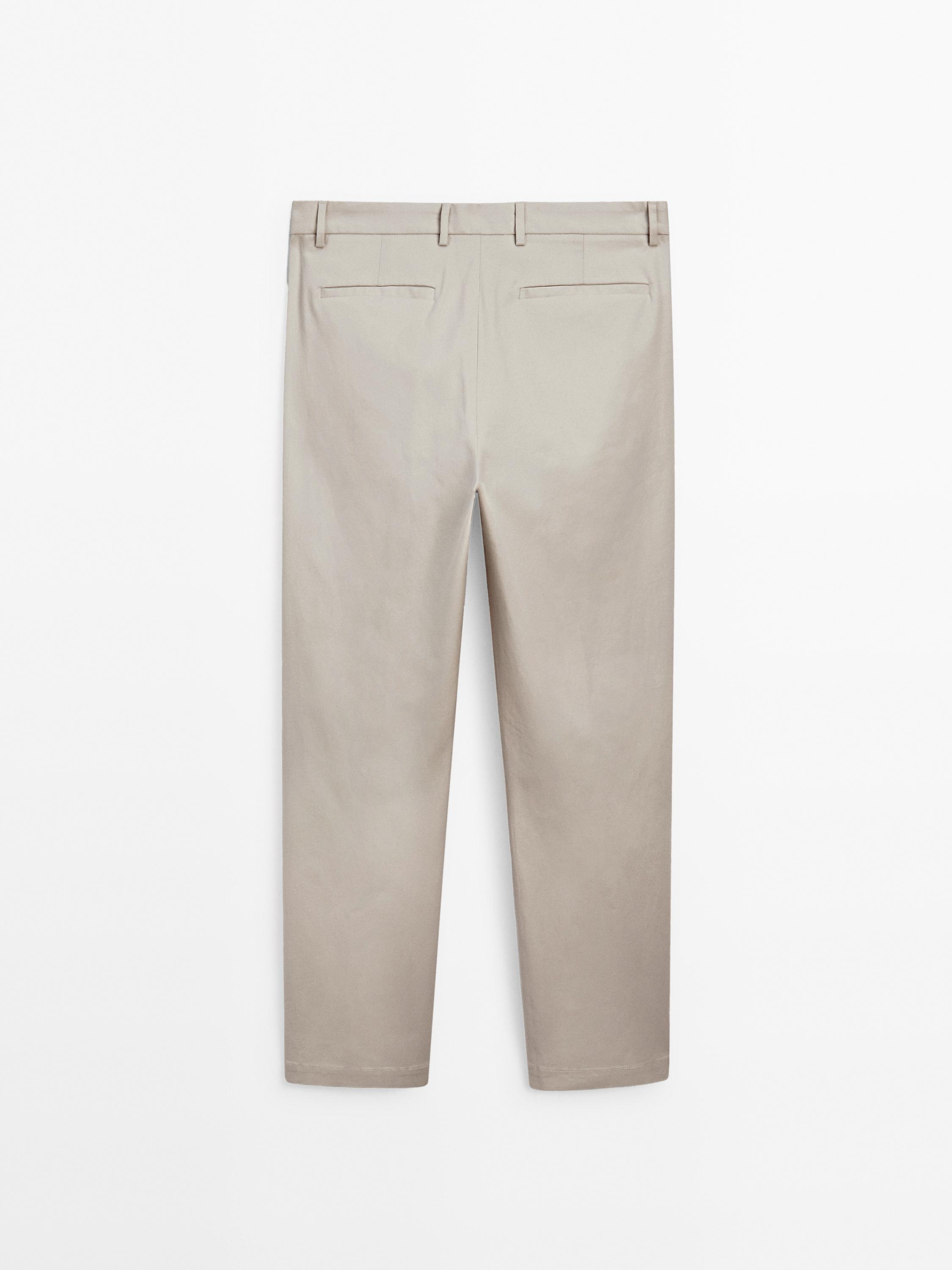 Slim fit textured trousers