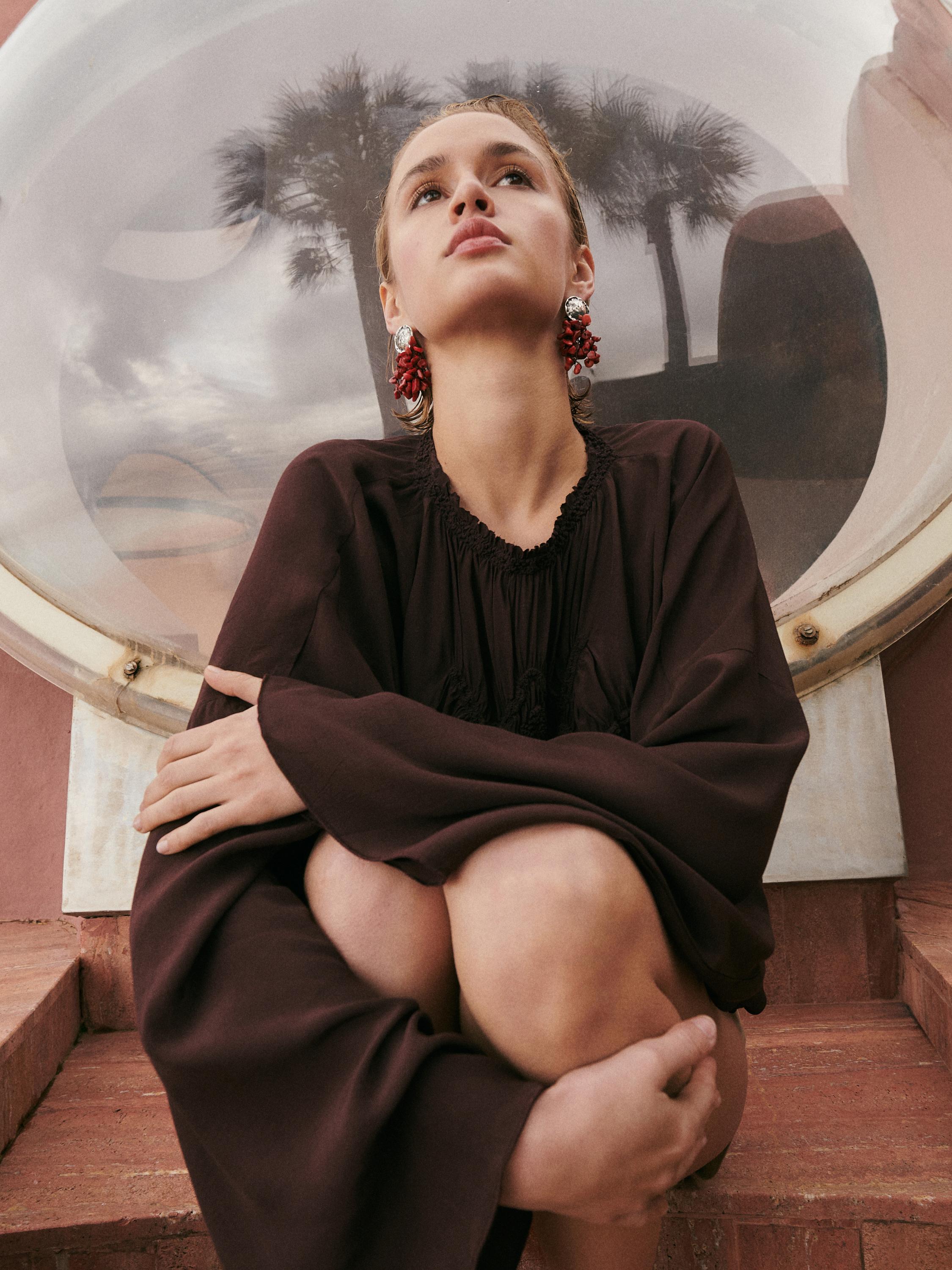 Flowing blouse with gathered detail