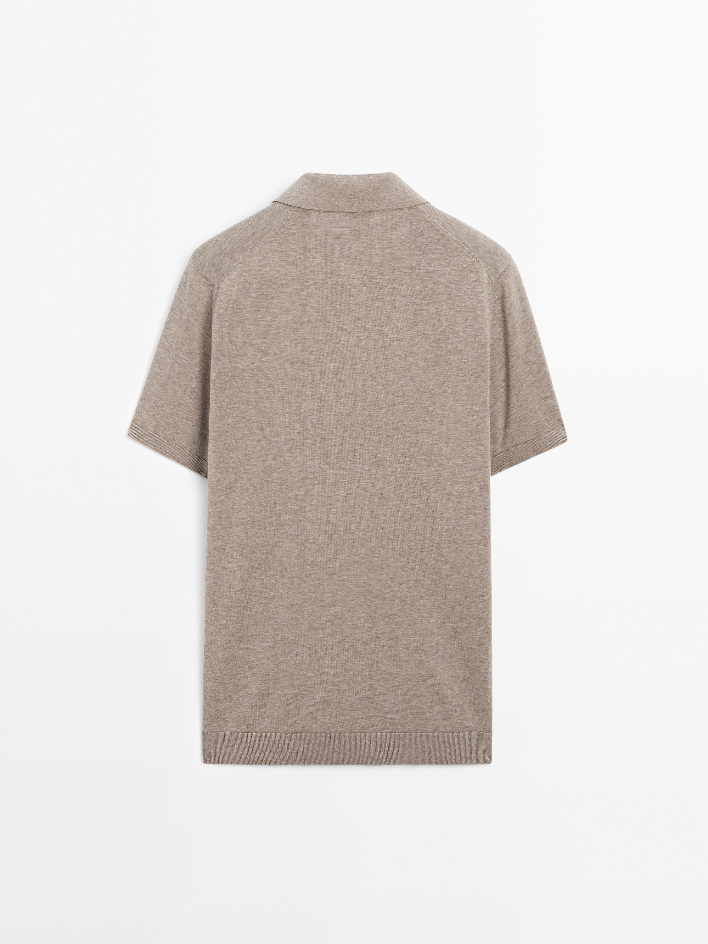 Short sleeve cotton polo sweater