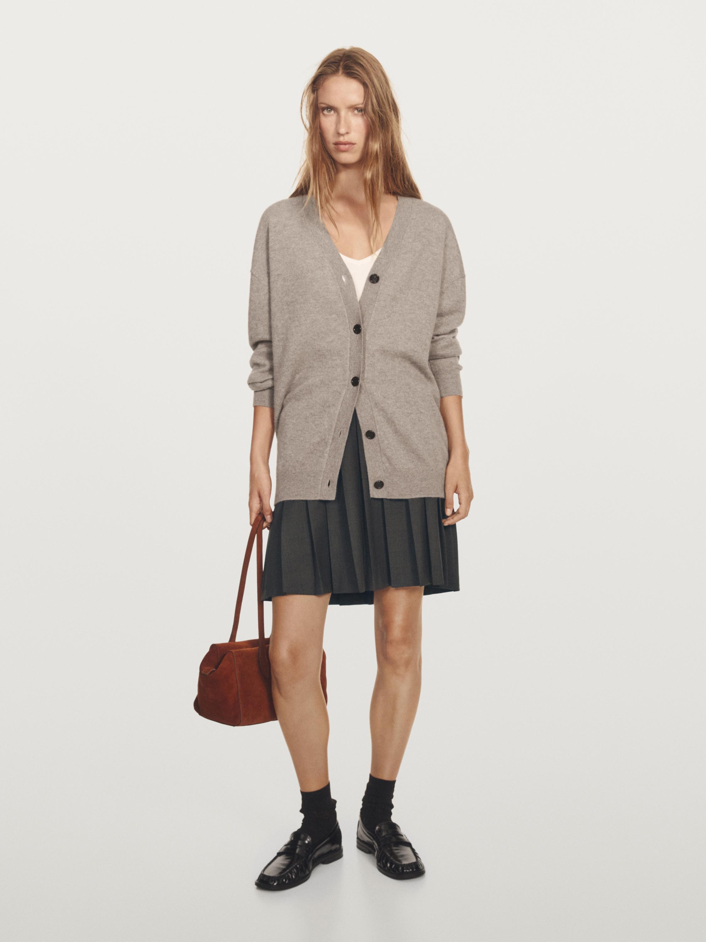 Cardigan oversize à col en V en cachemire