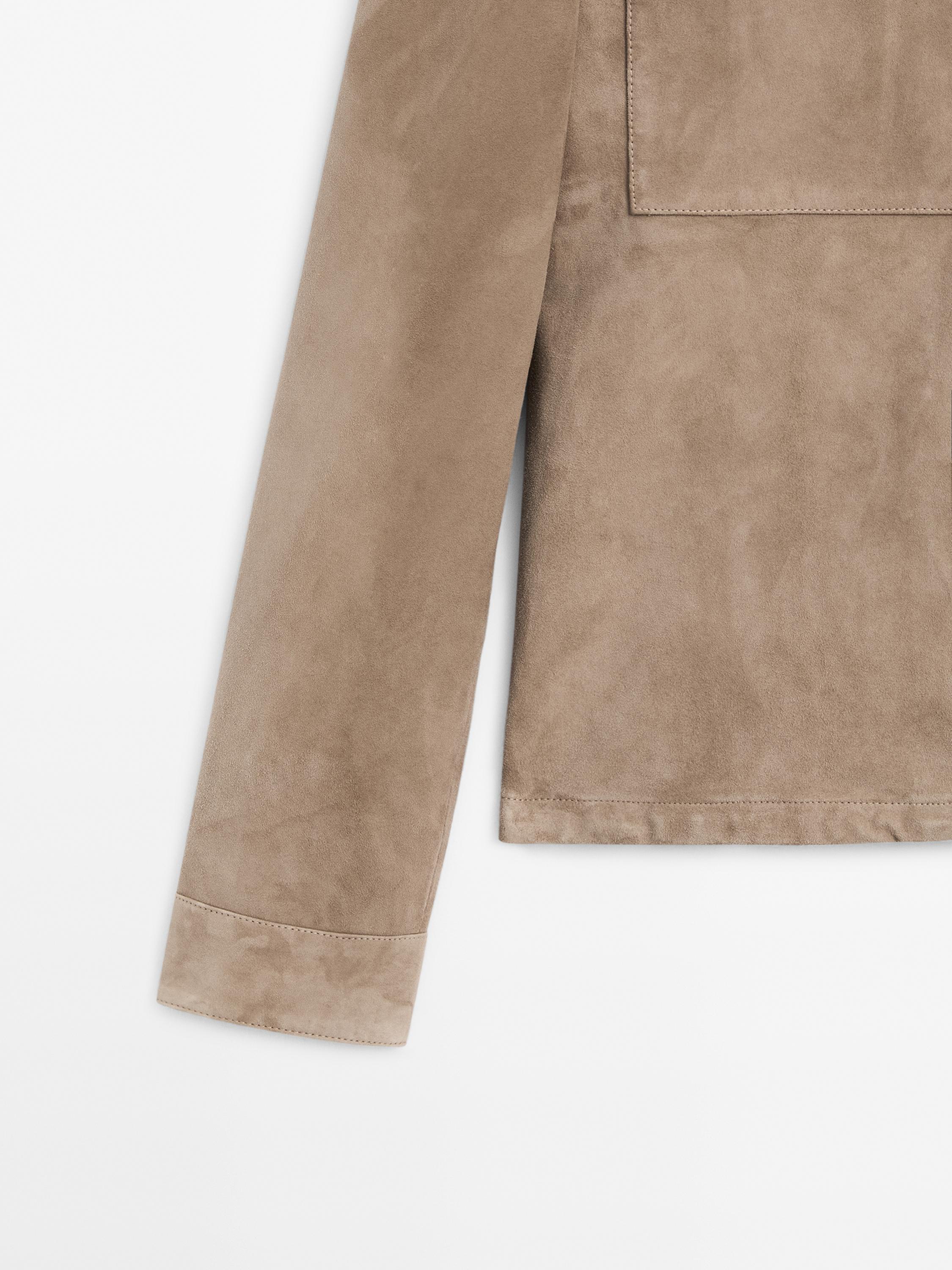 Short suede leather jacket