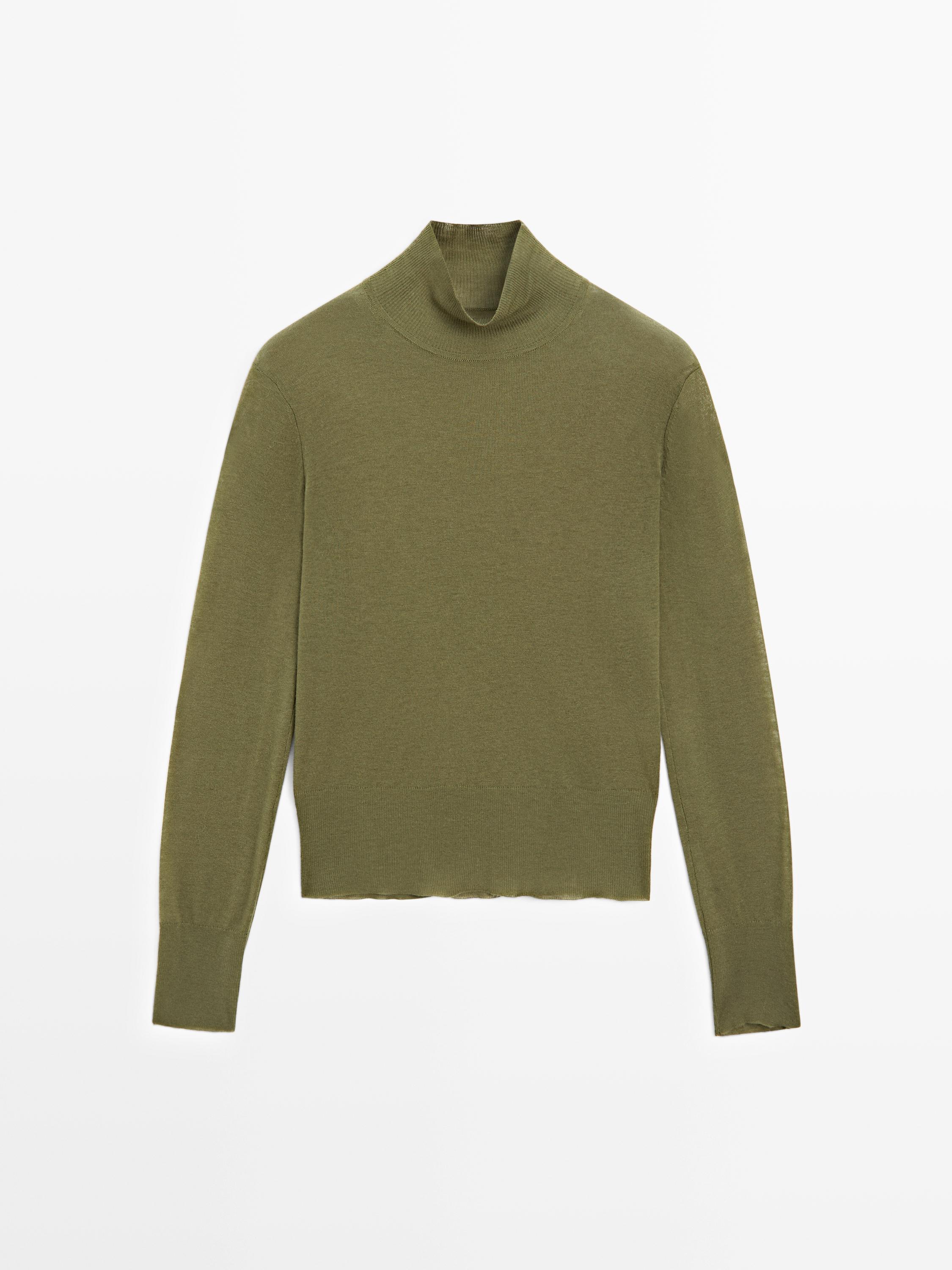 Knit 100% wool mock turtleneck sweater - STUDIO