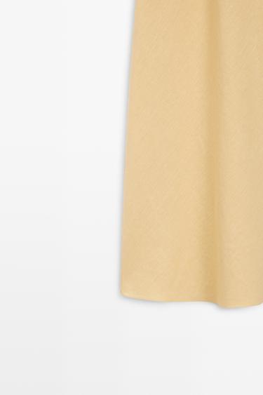 100% linen strappy midi dress — YELLOW 7