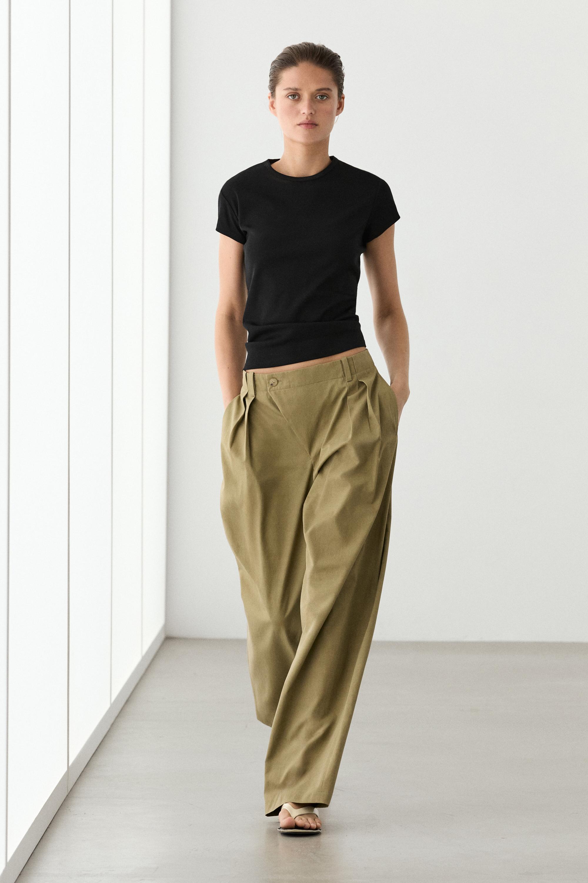 100% mercerised cotton short sleeve T-shirt — BLACK