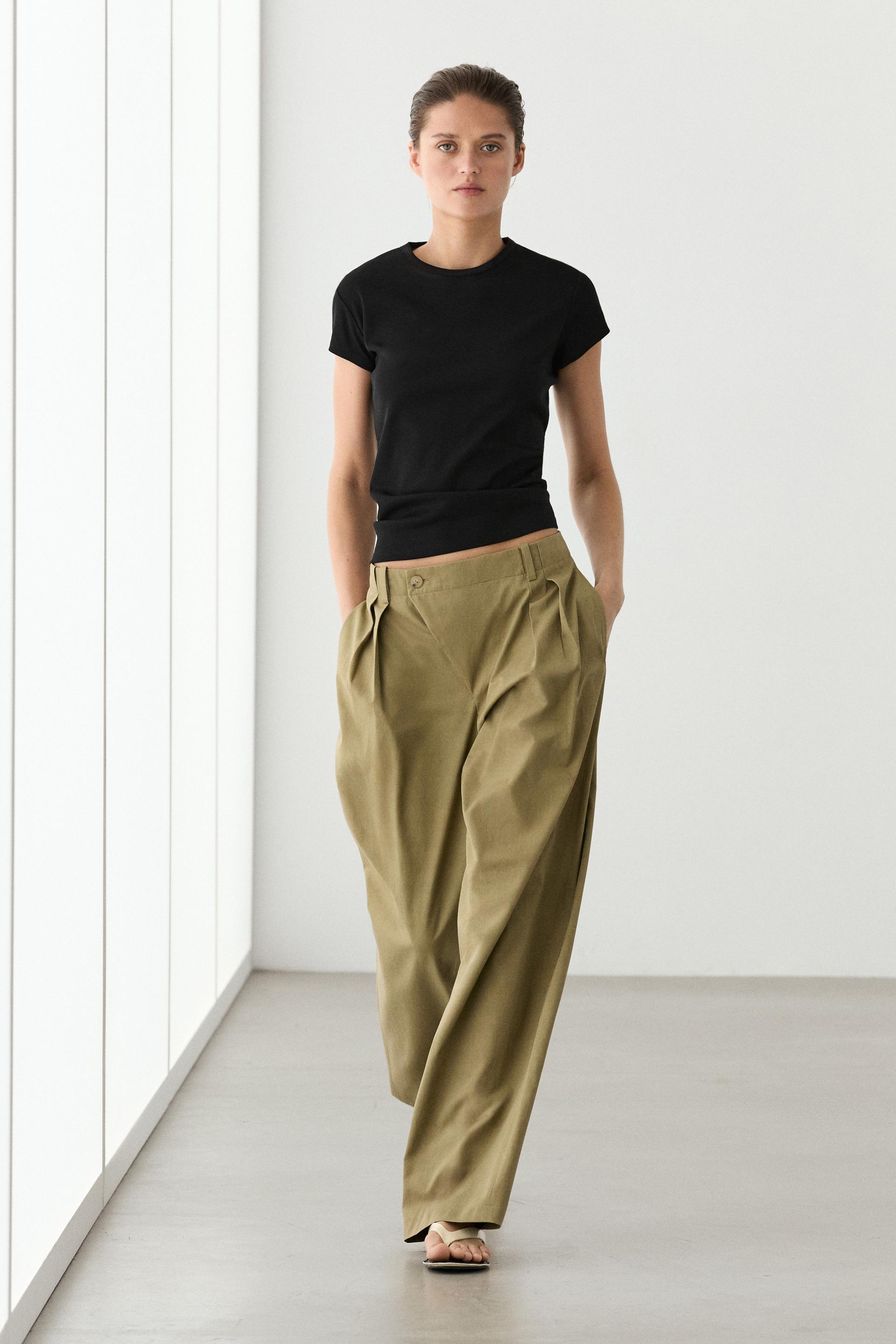 Maglietta A Maniche Corte 100% Cotone Mercerizzato - Nero - Xs - Massimo Dutti - Femminile